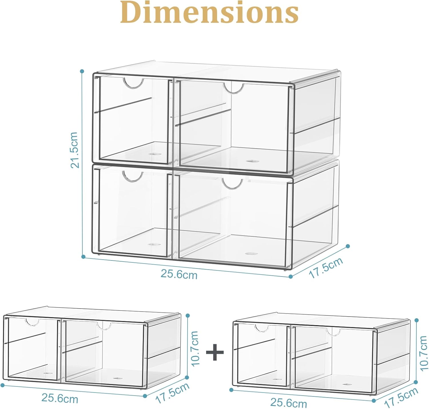Thumbnail 1 de SortNStore Make Up Organizer mit 4 Schubladen 2er-Set Acryl 🗂
