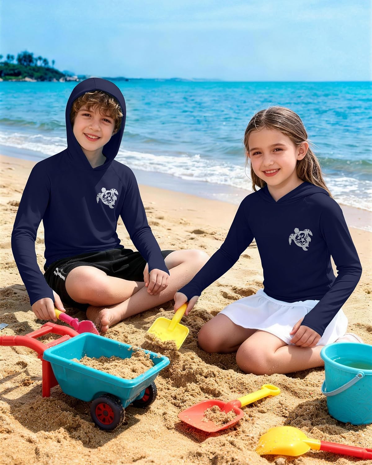 Detalle 2 de DRONIRING Kids Rash Guard Hoodie, 2T-16Y
