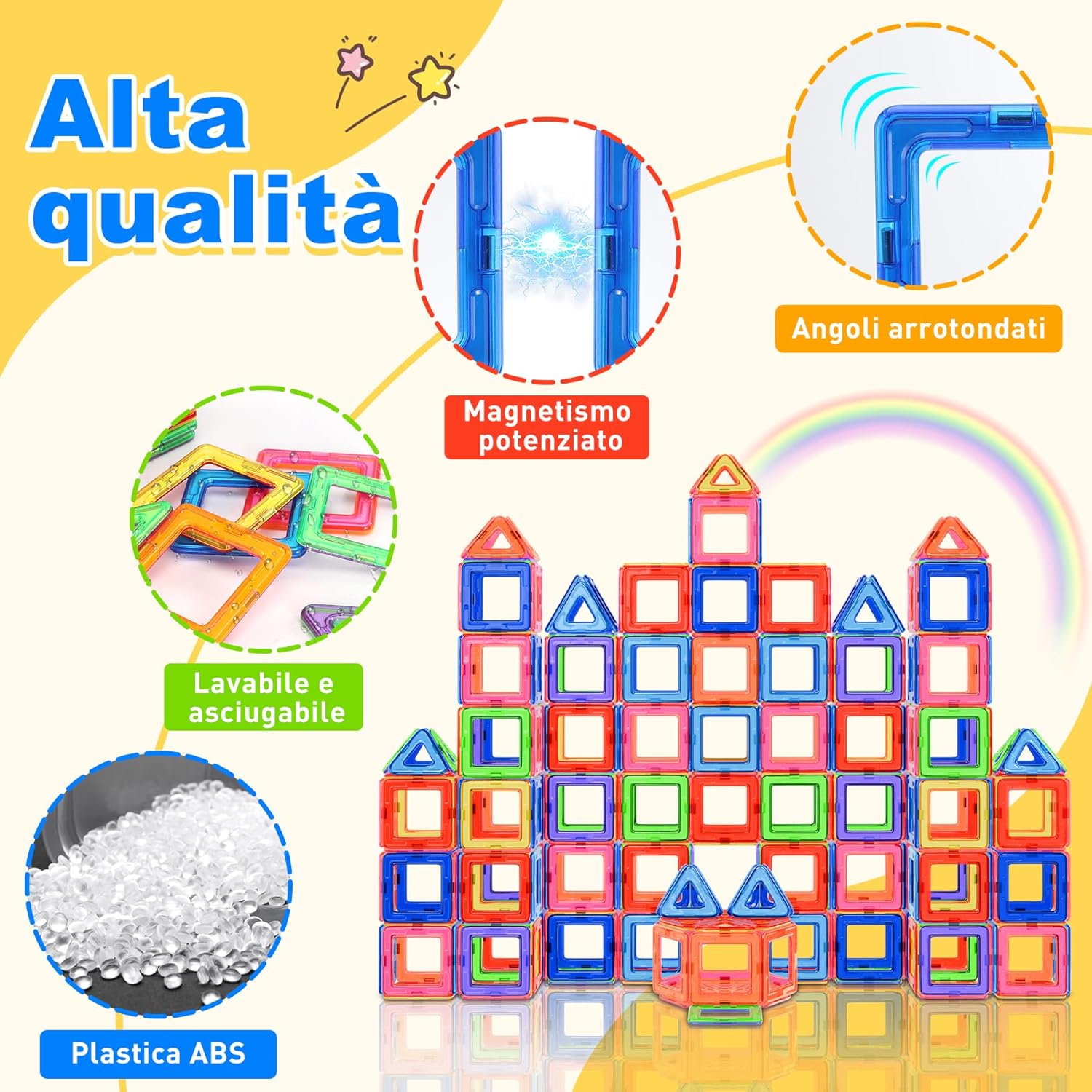 Thumbnail 2 de Lovchil Costruzioni Magnetiche Montessori, set di blocchi magnetici per bambini 3-8 anni (40 pezzi)