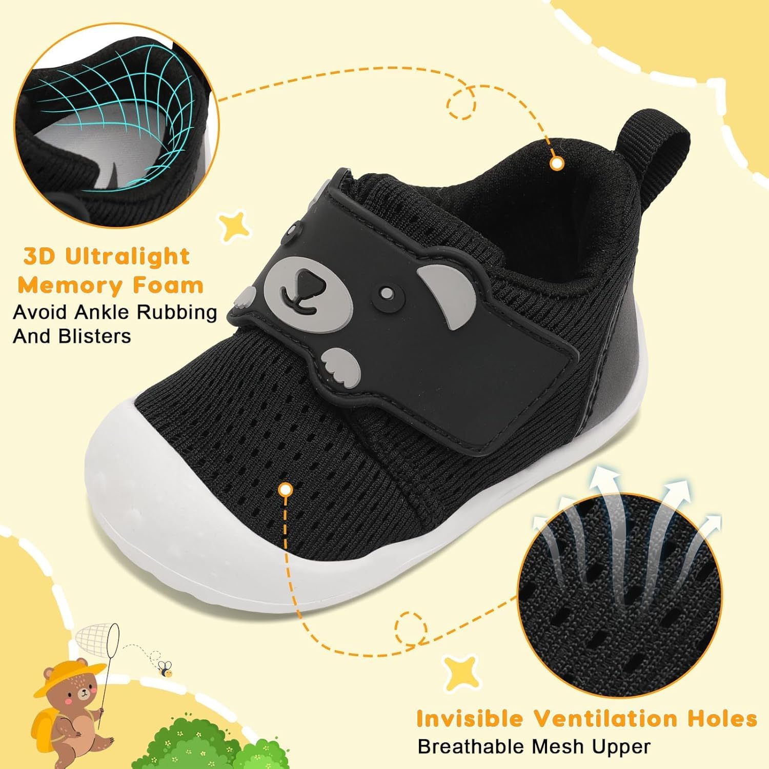 Thumbnail 4 de JOINFREE Baby Walking Wide Shoes – lightweight, breathable non-slip barefoot-style trainers for first walkers