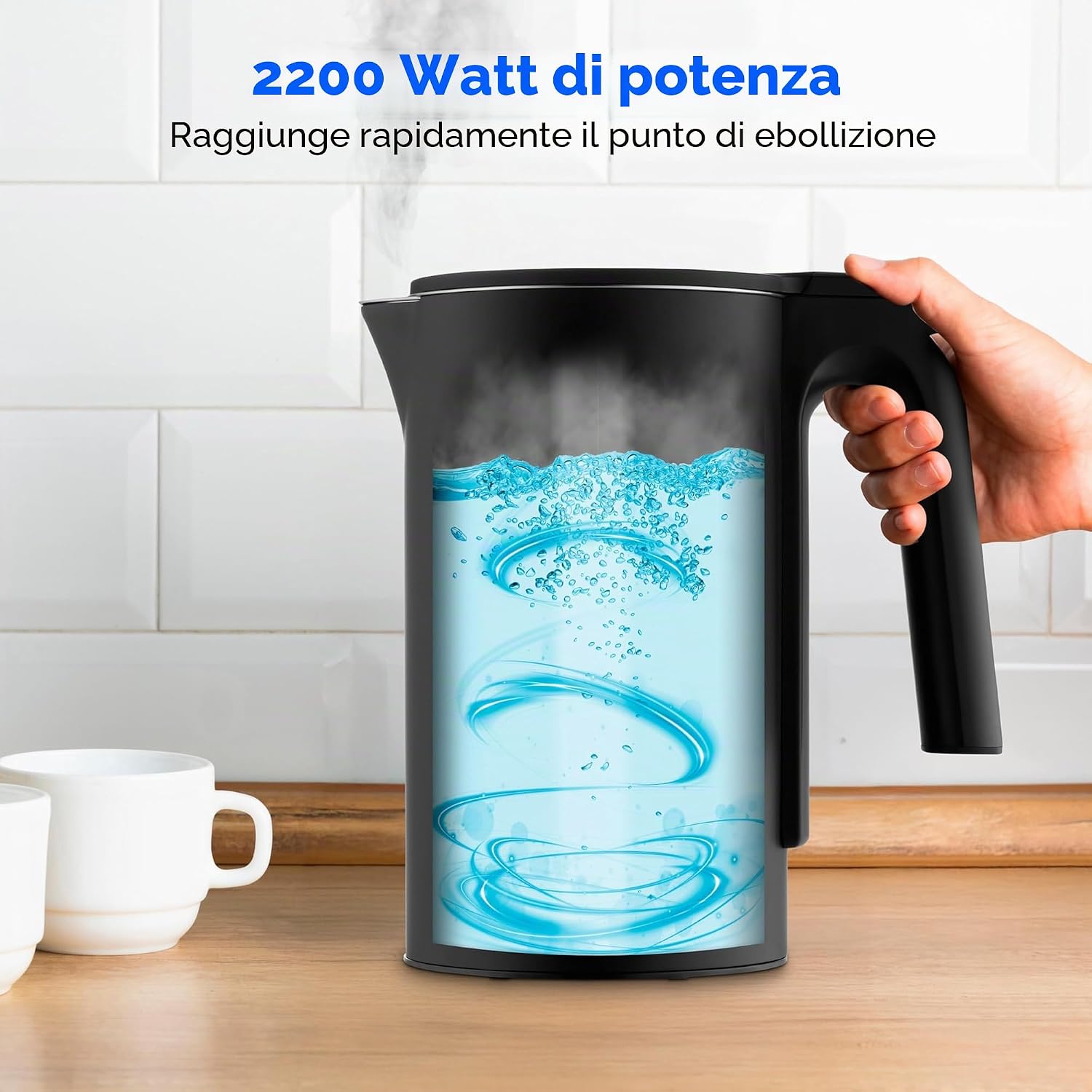 Detalle de MEDION LIFE Bollitore digitale MD12106: 2200 W, 1,5 L, display LED e blocco bambini