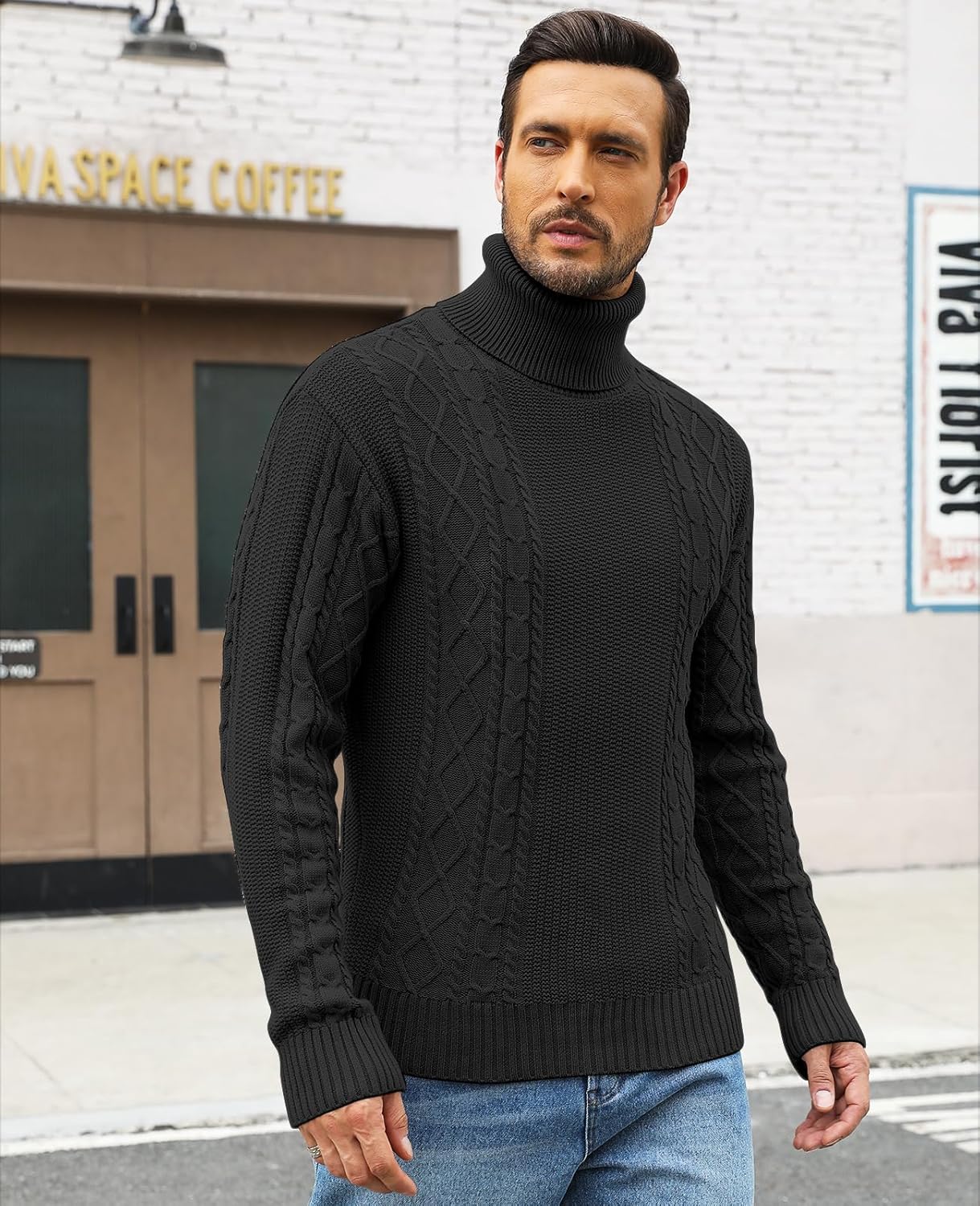 Thumbnail 2 de Zetieny Herren Rollkragen-Pullover aus Feinstrick – Slim Fit, Langarm