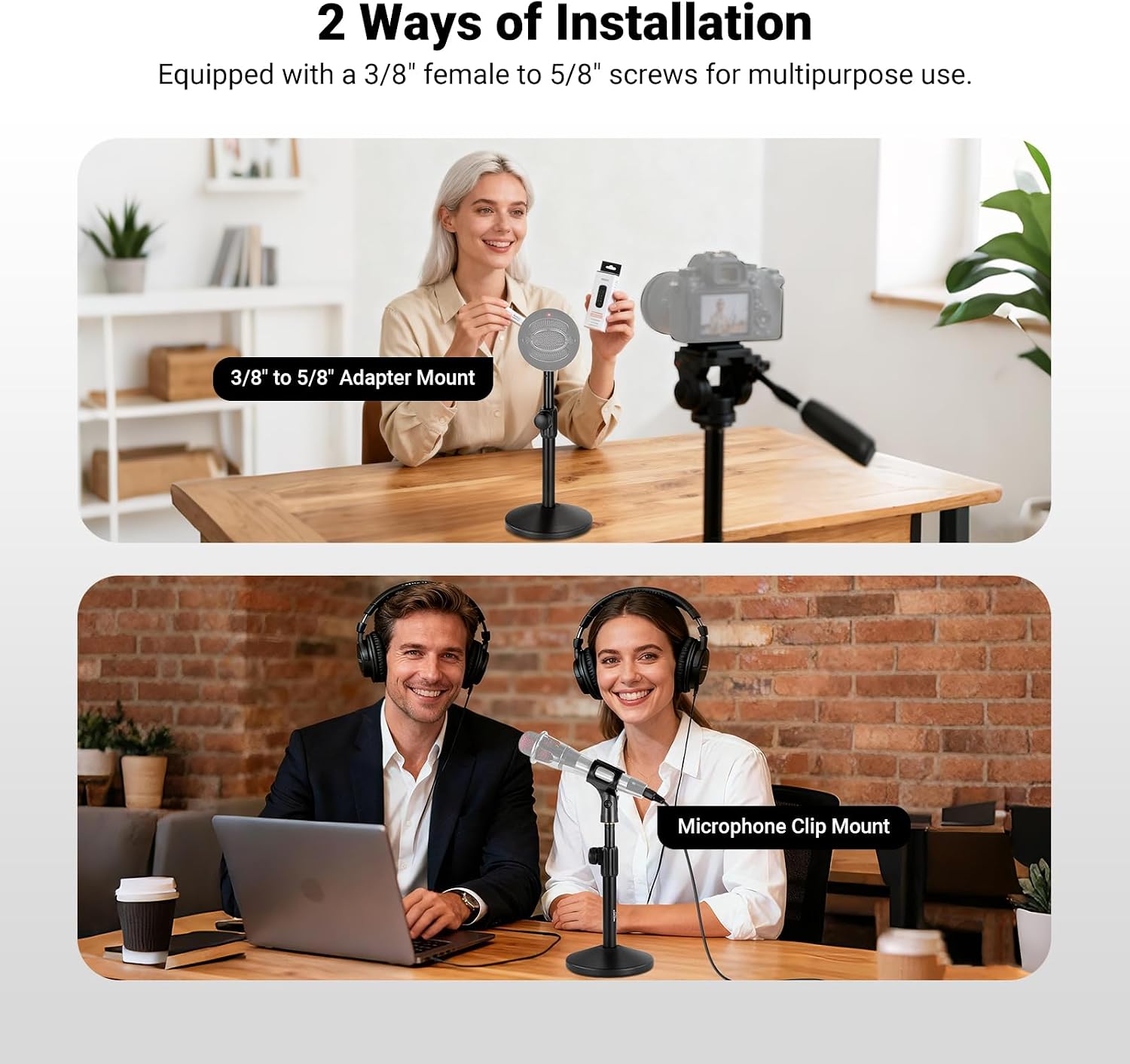 Detalle 2 de NEEWER MS015 Desk Microphone Stand, Adjustable Metal Tabletop Mount