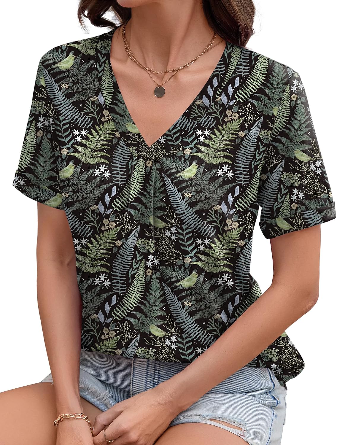 Detalle 2 de AKEWEI Women's Top, V-Neck