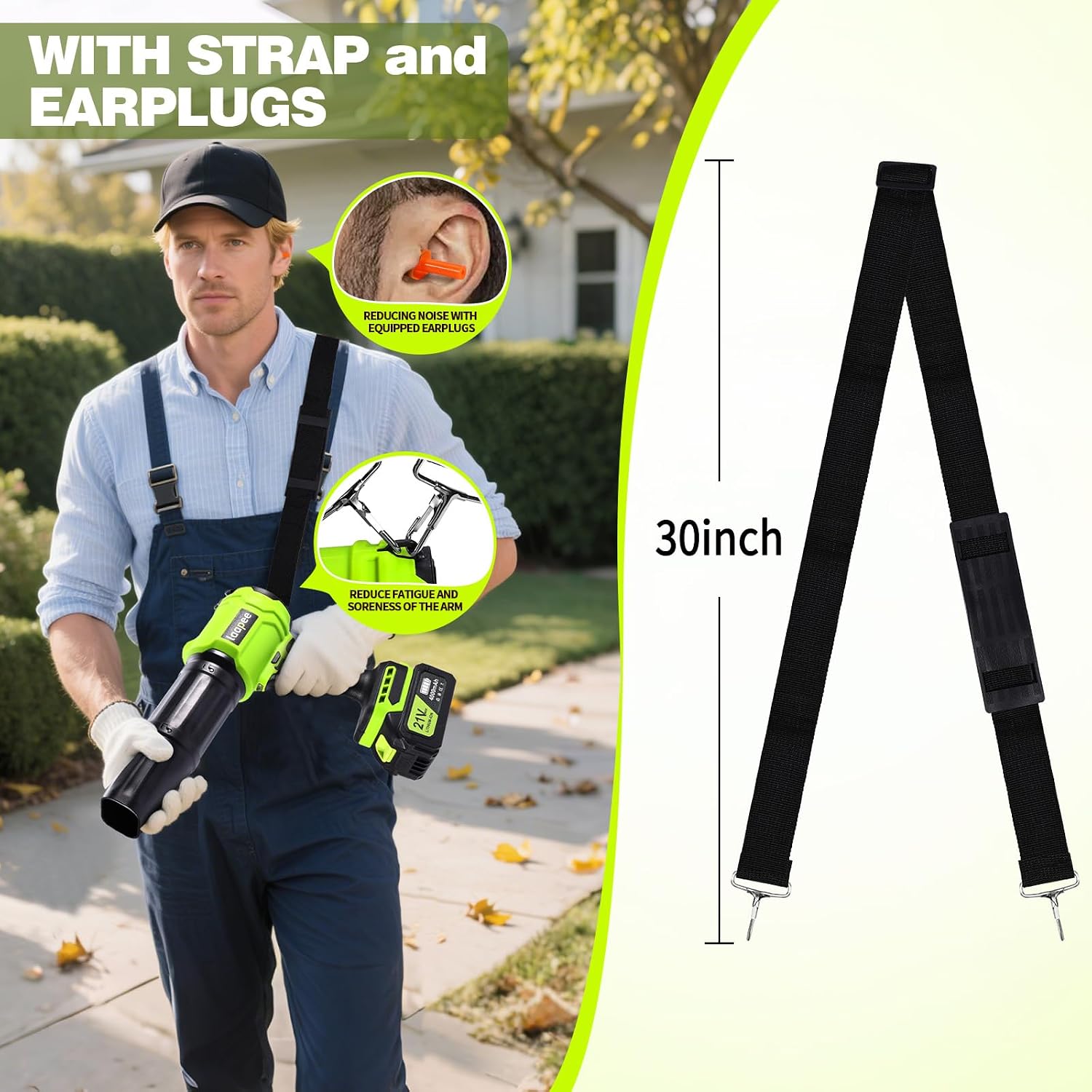 Detalle 2 de Laapee Cordless Leaf Blower, 4.0Ah Batteries