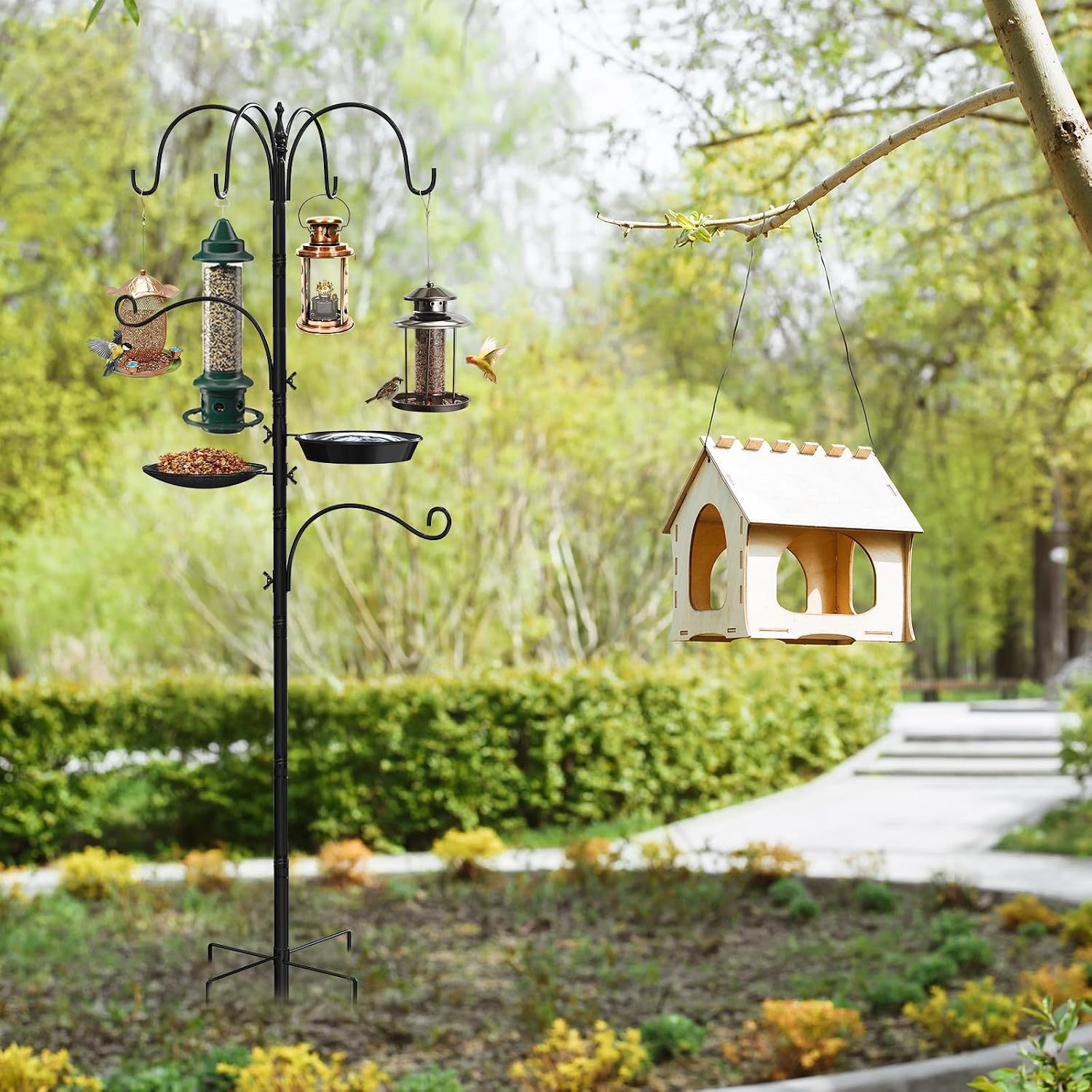 Thumbnail 6 de Newthinking Bird Feeders Hanging Station 224cm: All‑in‑one Outdoor Feeding & Water Station