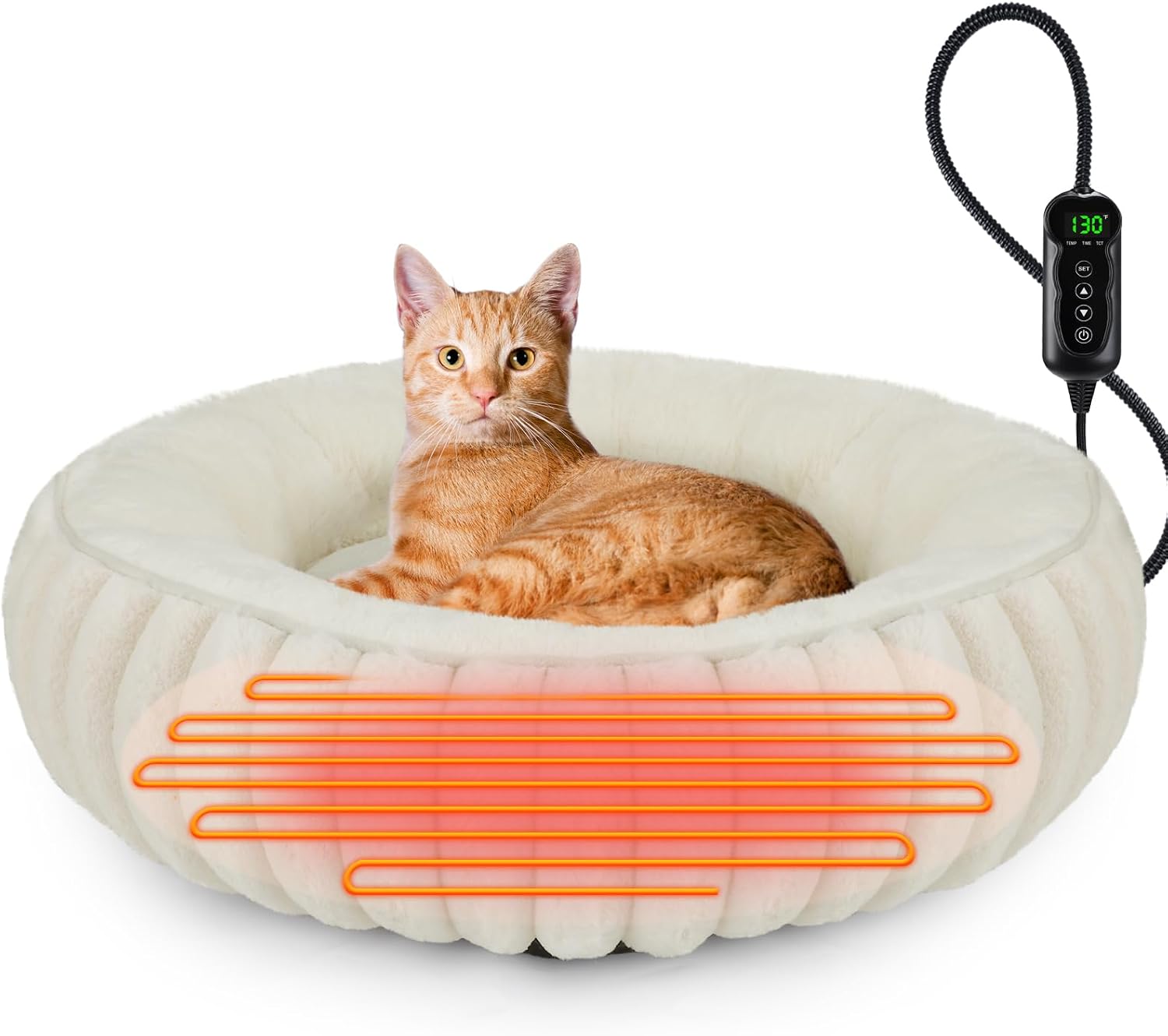 Detalle de INVENHO Heated Cat Bed, 20-Inch