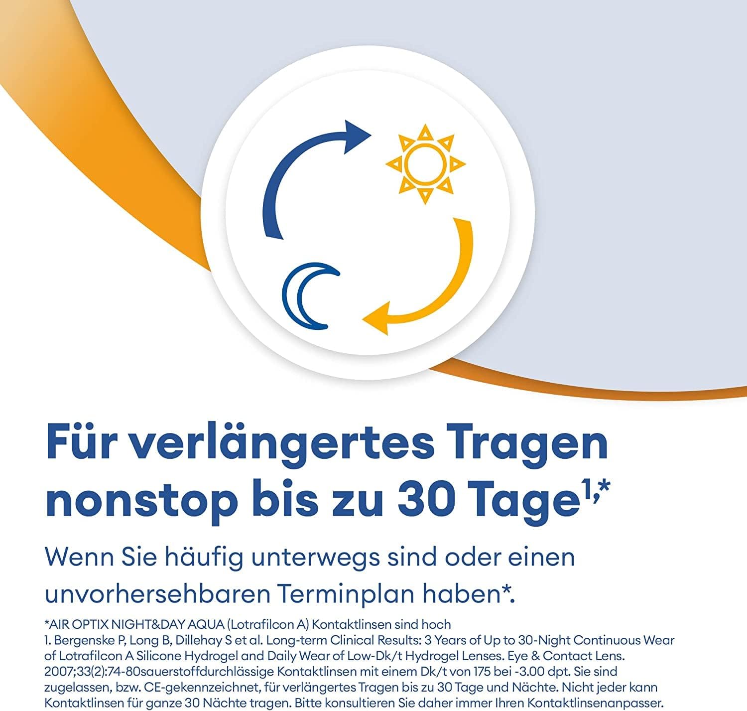 Thumbnail 3 de Air Optix Night & Day Aqua Monatslinsen – 6er Pack, BC 8.6, DIA 13.8, -3 Dioptrien