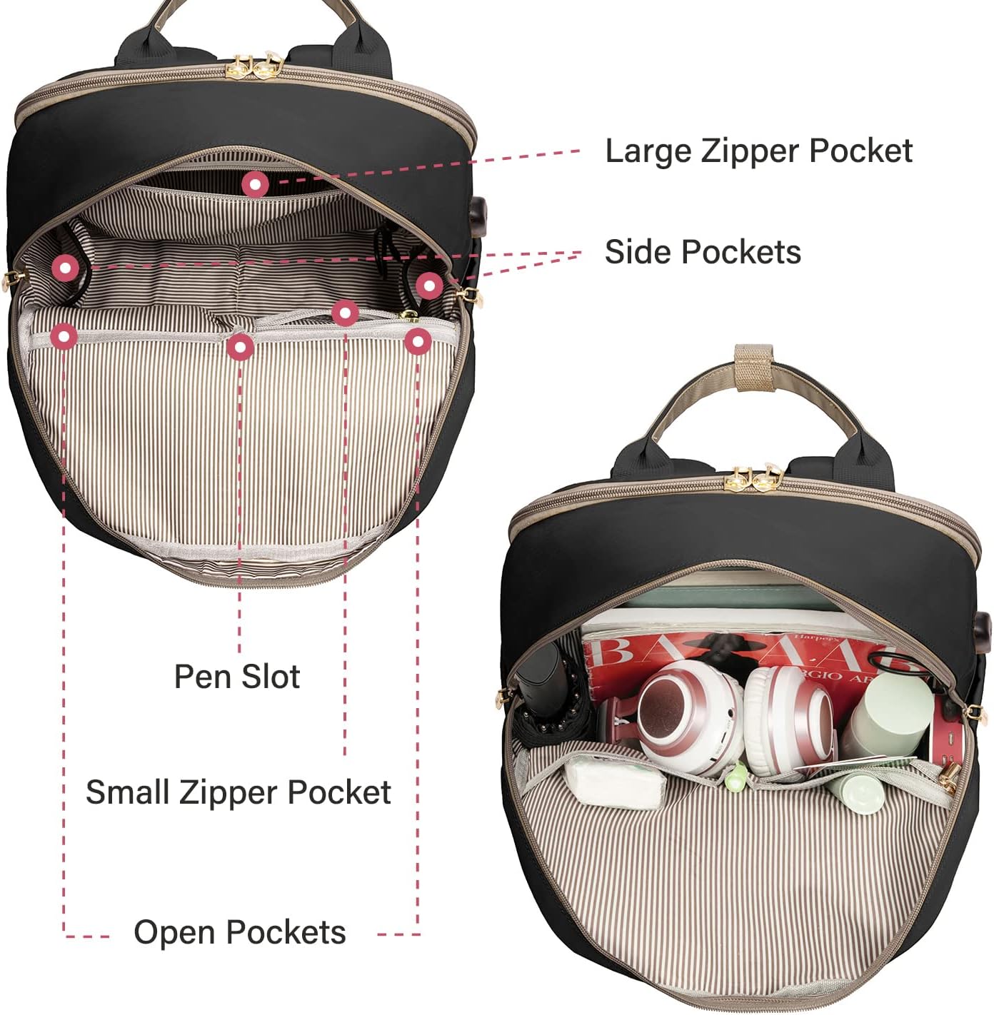 Thumbnail 2 de LOVEVOOK Travel Backpack Womens: 15.6 Inch Laptop Bag with USB Port, Waterproof & Versatile for Work, College and Travel