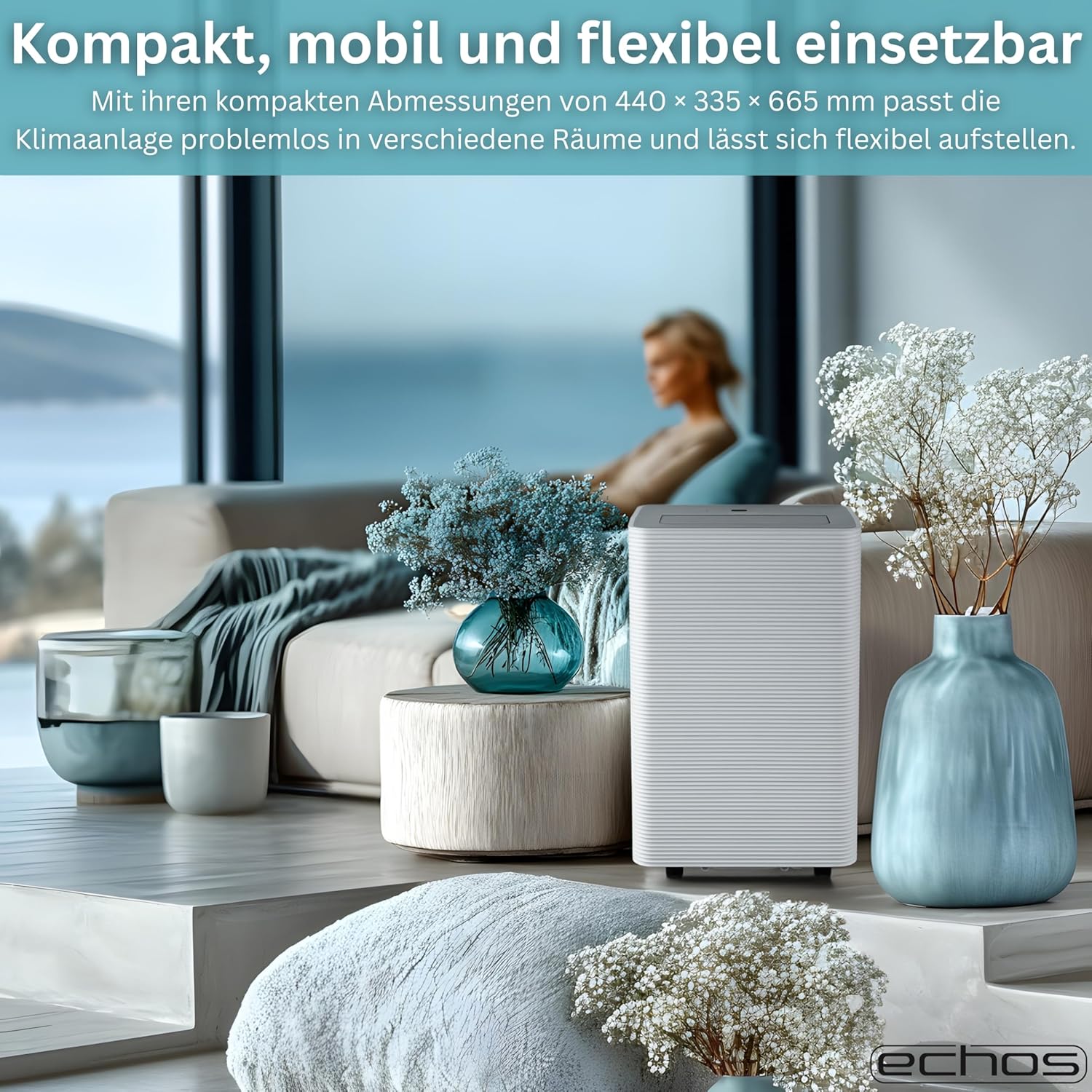 Thumbnail 4 de Echos® Mobile Klimaanlage 12.000 BTU – WLAN, Fensterabdichtung und 3-in-1 Kühlung