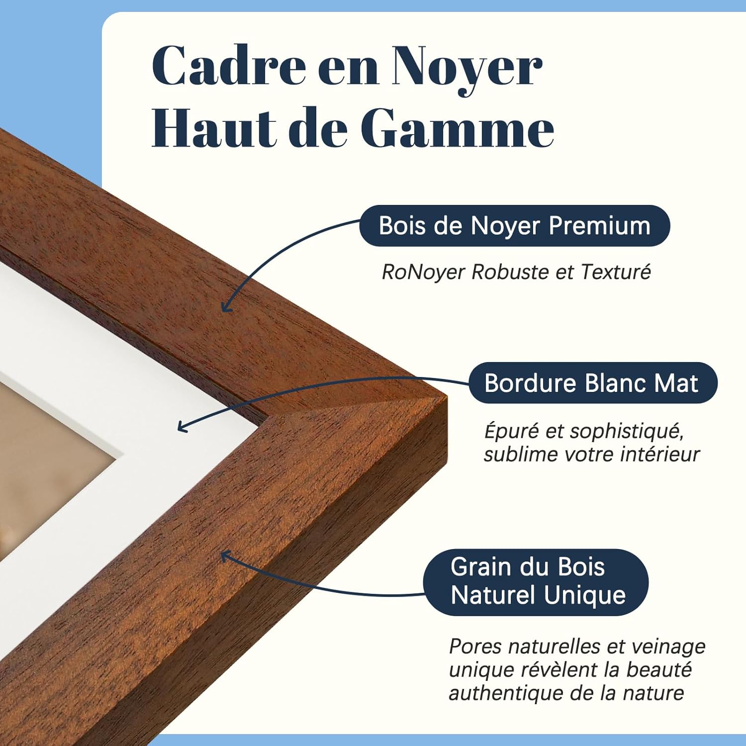 Thumbnail 1 de Frameo Cadre Photo Numérique WiFi 10.1" Noyer — 32 Go, Écran IPS tactile 1280 x 800