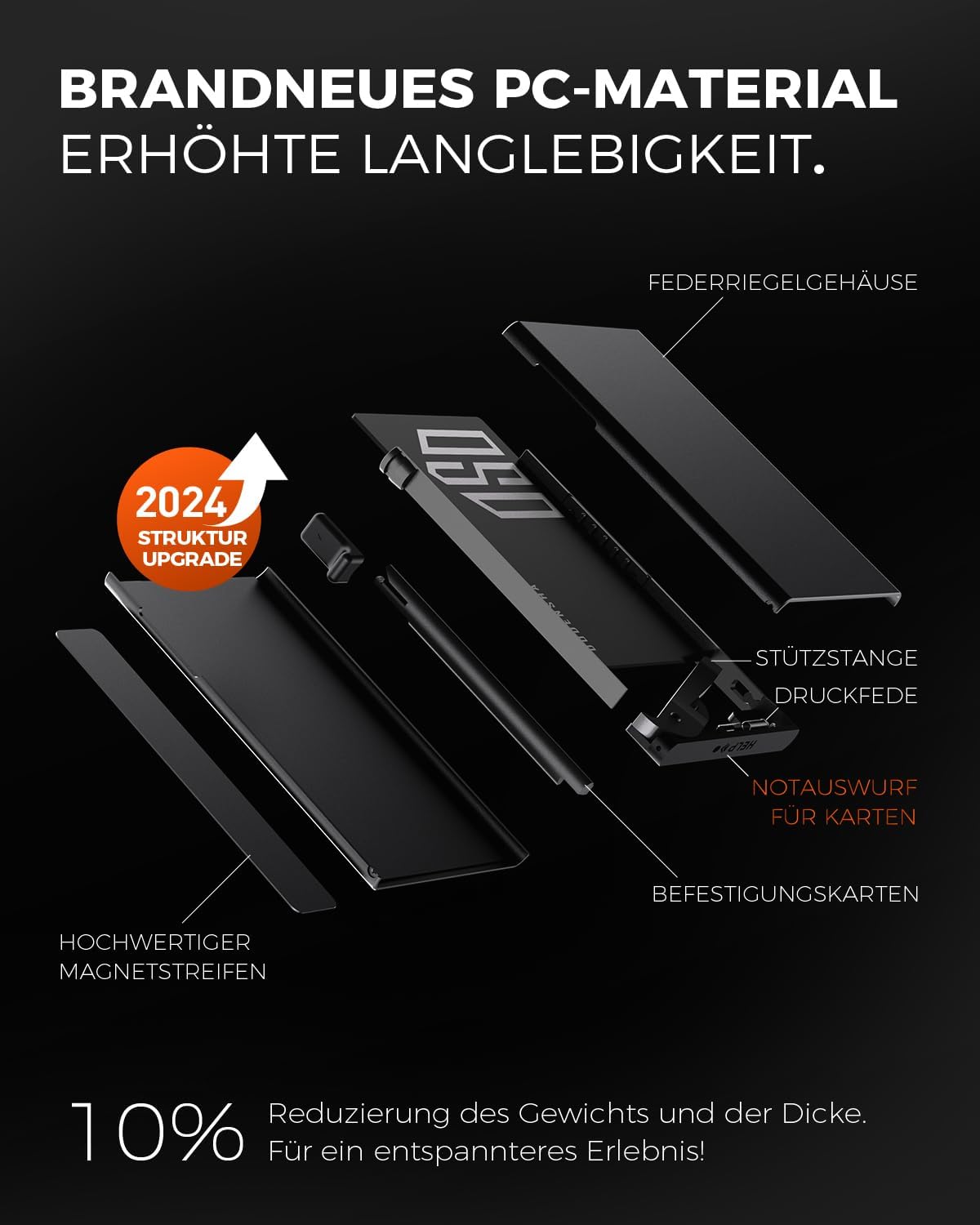 Thumbnail 2 de DODENSHA Airtag 2 Wallet Herren mit XL Münzfach und RFID-Schutz – Smart Wallet im Kartenetui-Design
