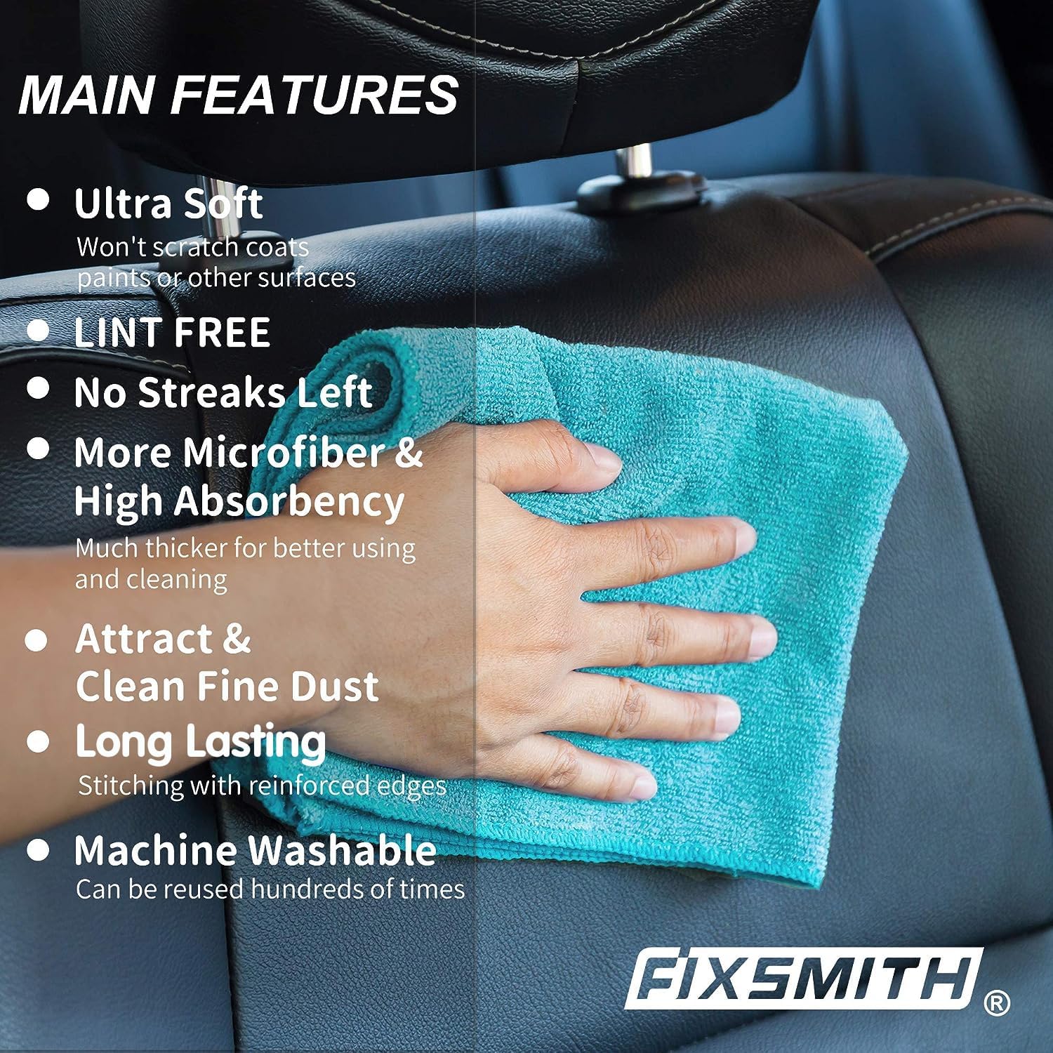 Thumbnail 5 de FIXSMITH Microfiber Cleaning Cloths – Pack of 50 (12 x 16 in) for Car, Kitchen, Home & Office