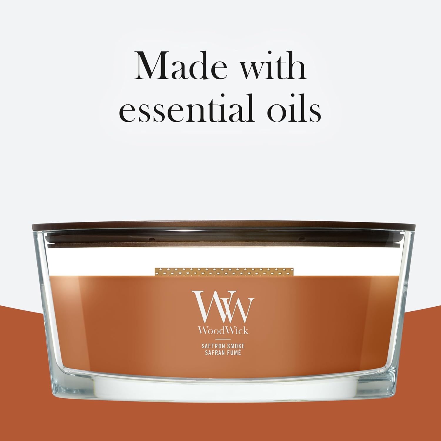Thumbnail 5 de WoodWick Bougie parfumée Bougie Ellipse Safran fumé – cadeau élégant pour femmes