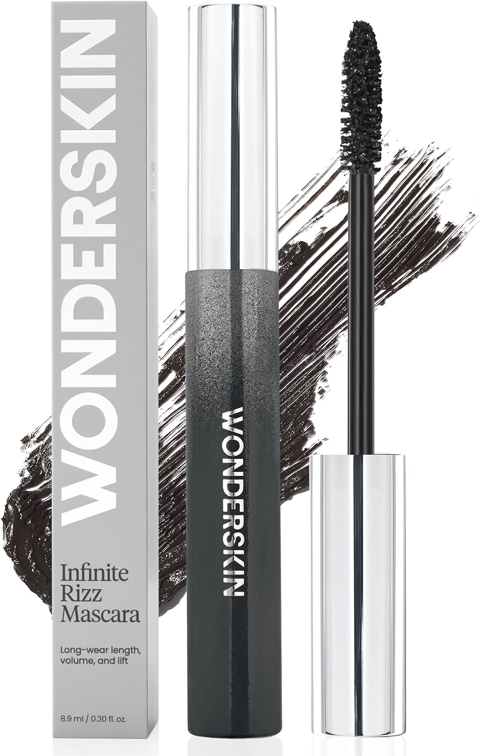 Detalle de Wonderskin WBRMASC-BLK Infinite Rizz Mascara, Buildable Black Volume