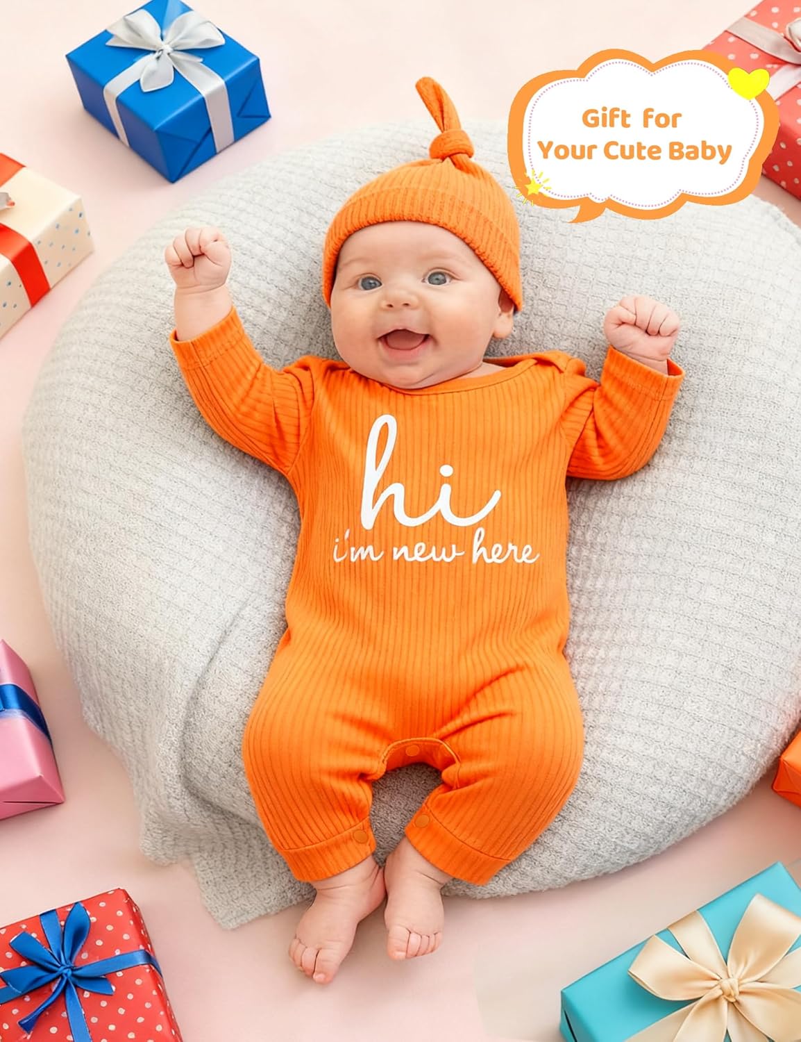 Thumbnail 6 de KIDDLETOWN Schlafanzug Baby – 3er Set Strampler (0–3 Monate) mit Hut & Handschuhen