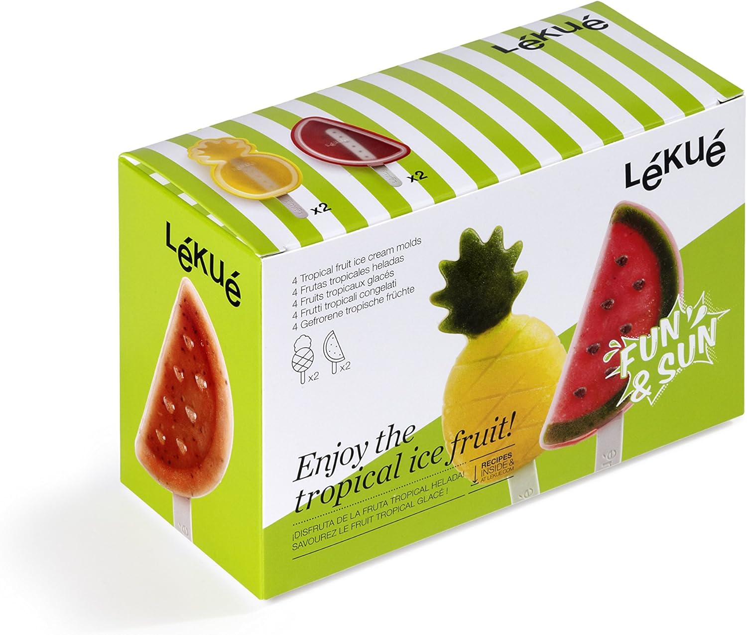 Thumbnail 2 de Lékué Pack 4 Moldes de Helado Frutas Tropicales 🍍