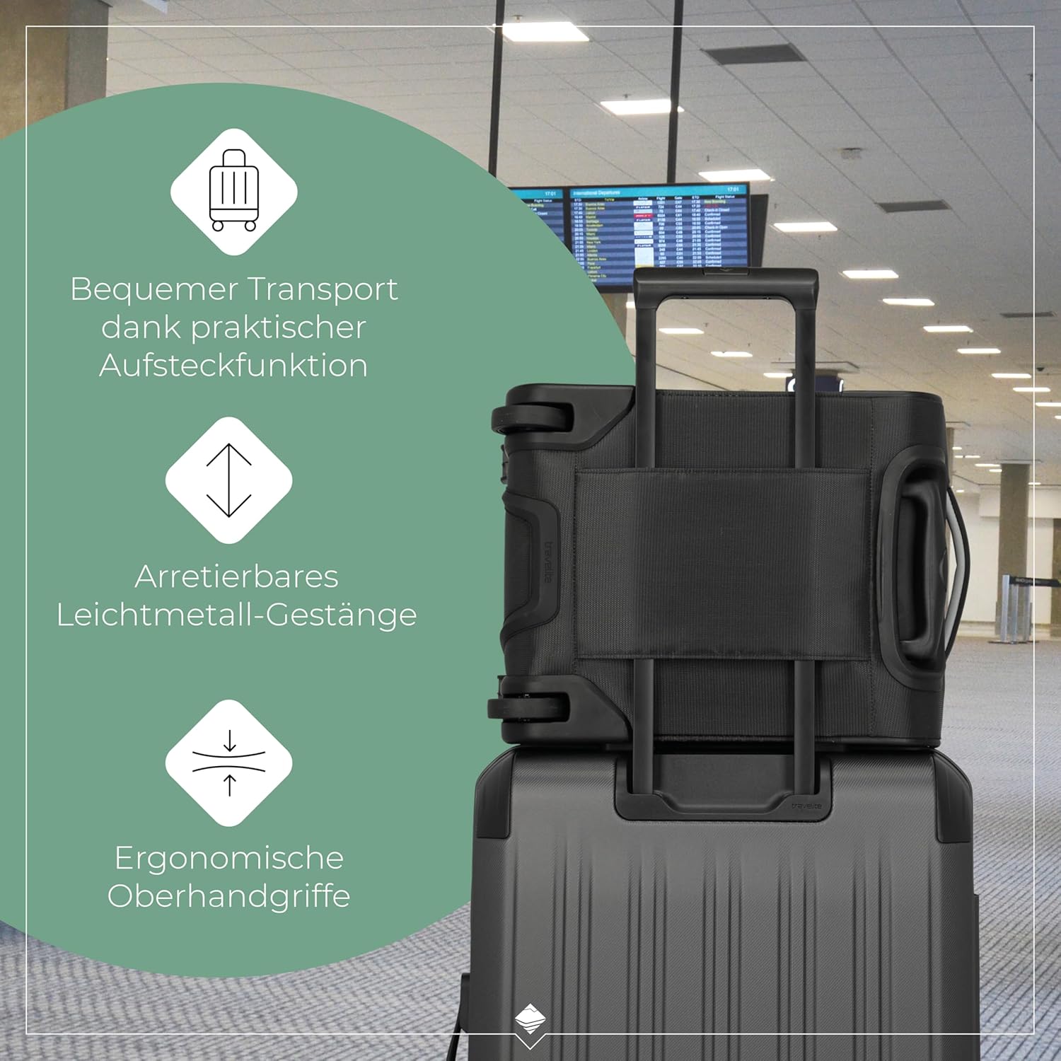 Detalle de Travelite Jetpack Handgepäck Koffer 40x30x20 cm – ultraleicht, 21 Liter, für EasyJet & Vueling