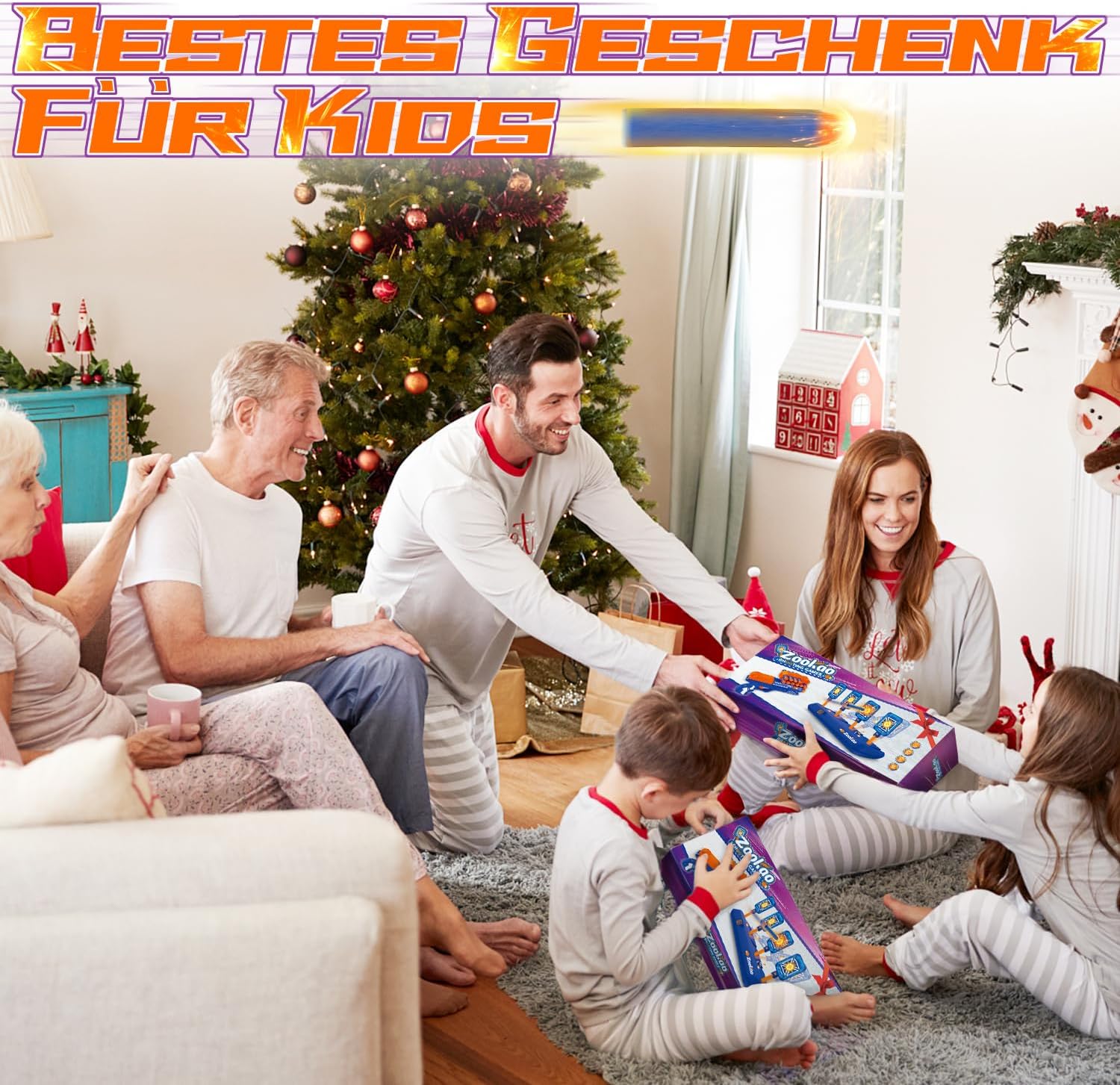 Thumbnail 4 de Zookao Kinder-Spielzeugpistole mit automatischen Zielscheiben & digitaler Trefferanzeige (blau)