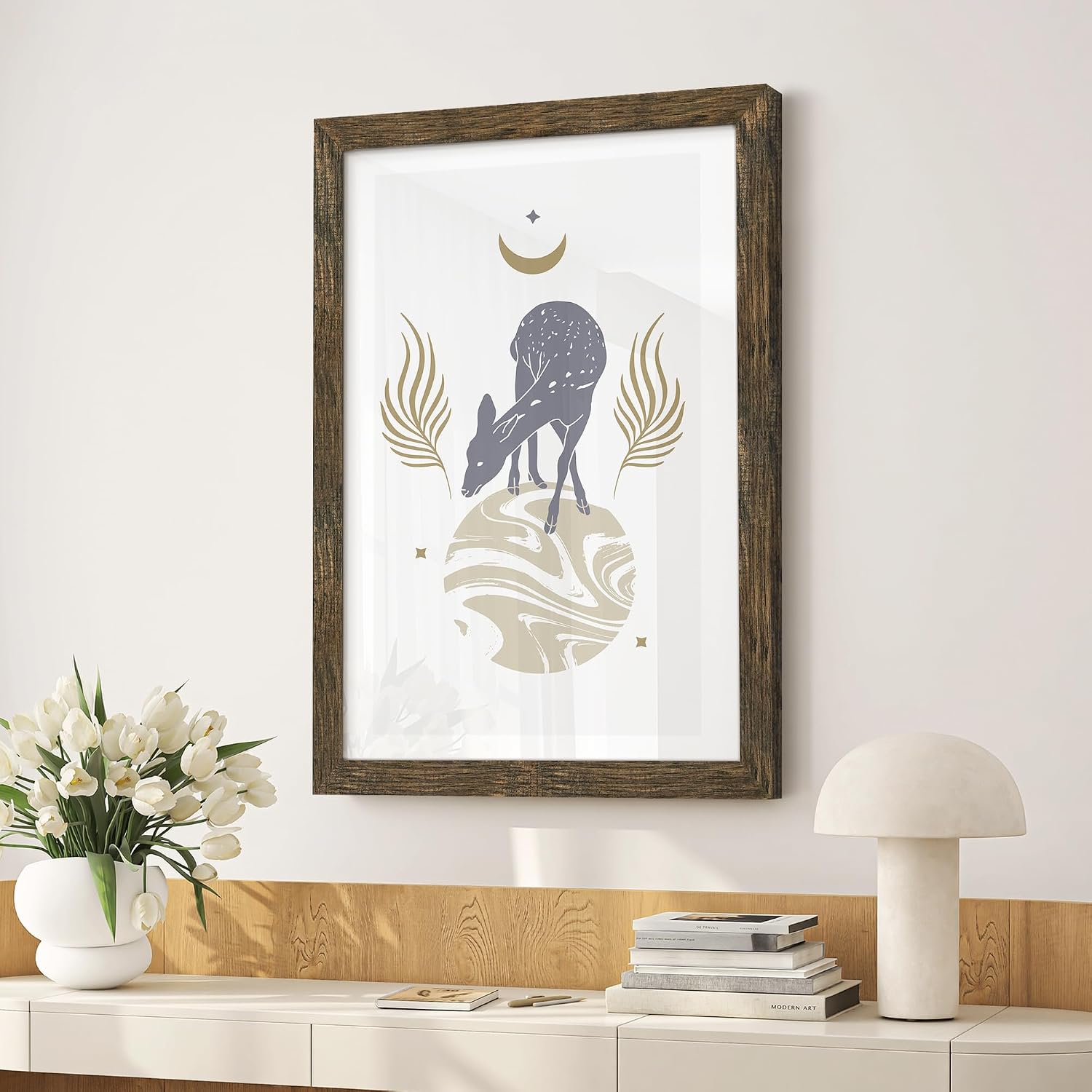 Detalle 2 de Picrit 20x27 Picture Frame 3 Pack in Brown with Mat – Flexible Wall Display