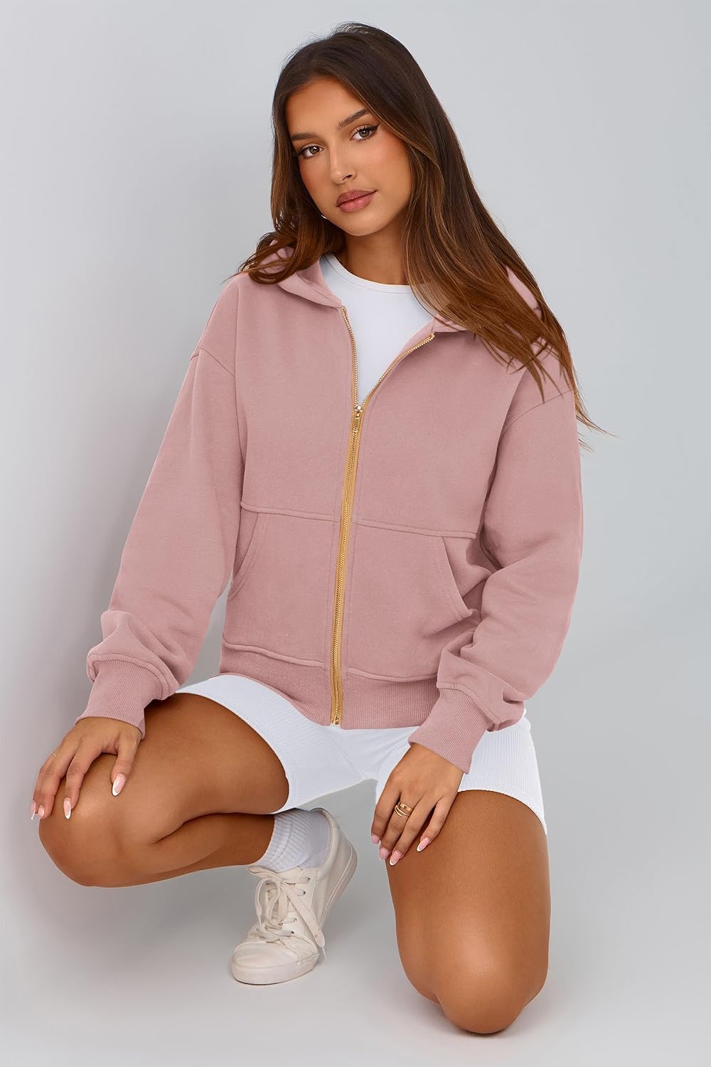 Thumbnail 6 de PRETTYGARDEN Zip-Up Hoodies for Women — Soft Fleece-Lined, Front-Pocket Long Sleeve Jacket