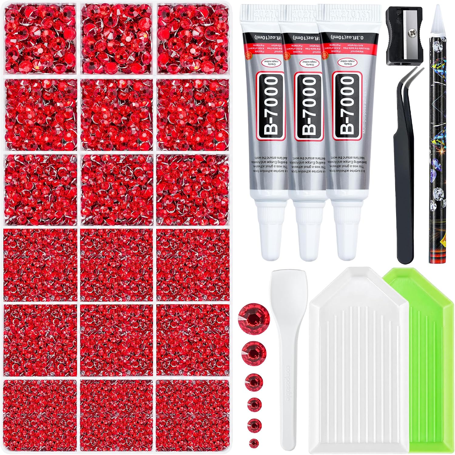 Thumbnail 6 de LOTWOW 40,000-Piece Resin Jelly Rhinestones Kit (30 Colors) with B7000 Glue & DIY Tools