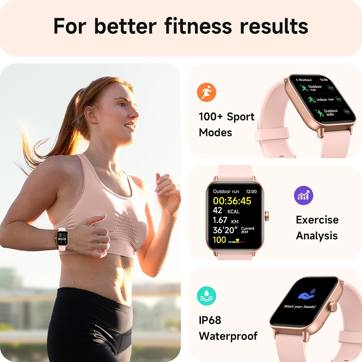 Detalle de aeac 1.8 inch Alexa smartwatch for women