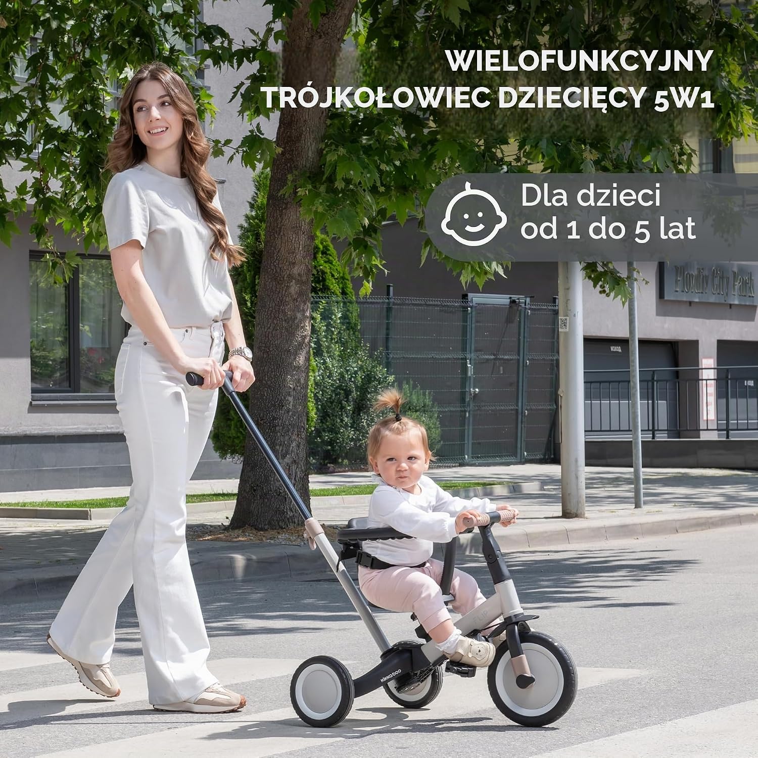 Thumbnail 1 de KikkaBoo FLIP – regulowany rowerek trójkołowy 5 w 1, beżowy