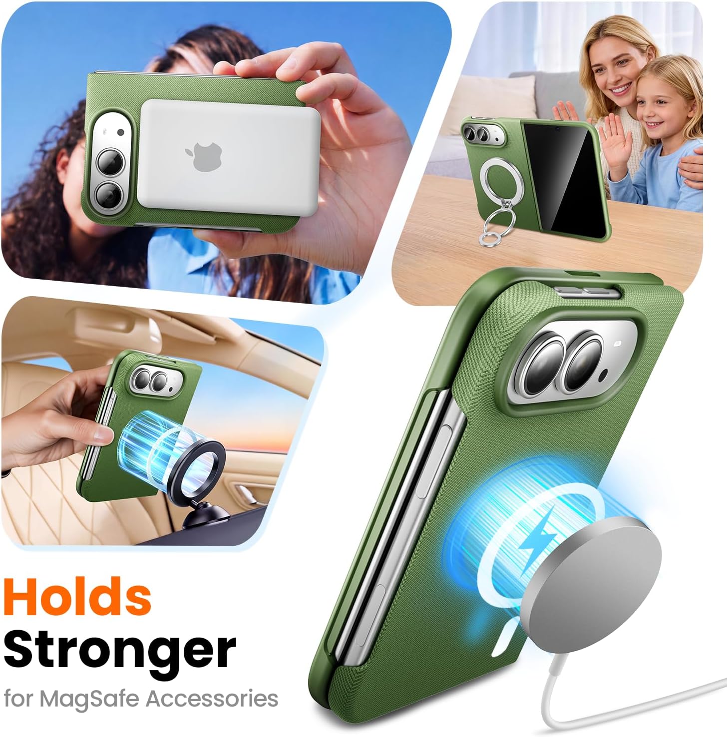 Thumbnail 2 de Mkeke for iPhone Duo Case, Green Tech-Woven MagSafe Phone Cover