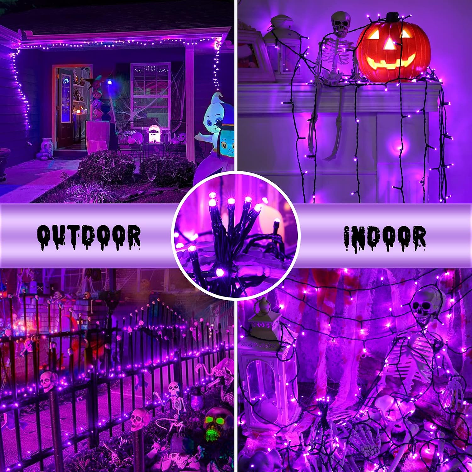 Detalle de Purple Halloween String Lights, 114 ft