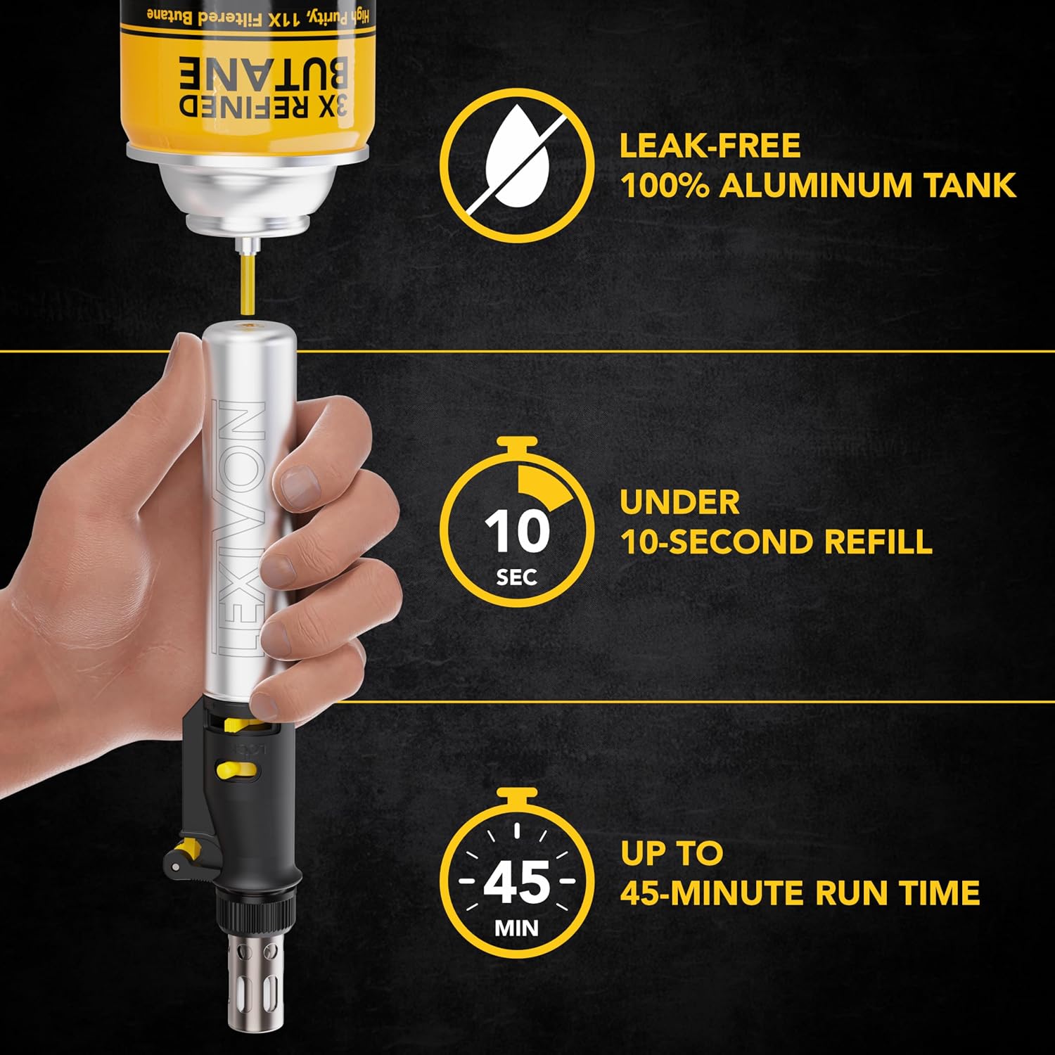 Detalle de LEXIVON LX-770 Butane Soldering Iron Kit, 7 Tips and Adjustable Flame