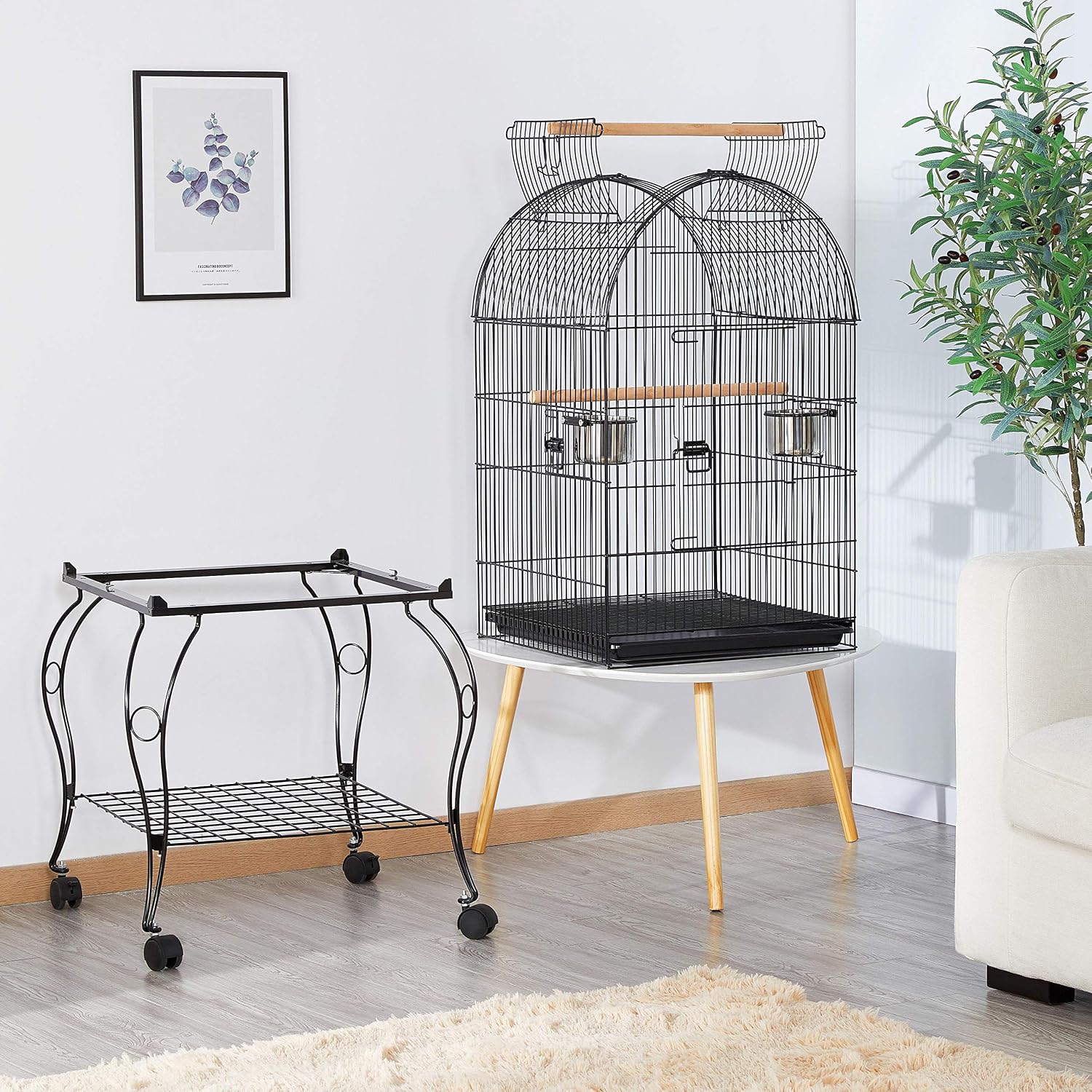Detalle 2 de Yaheetech 150cm Parrot Cage with Stand