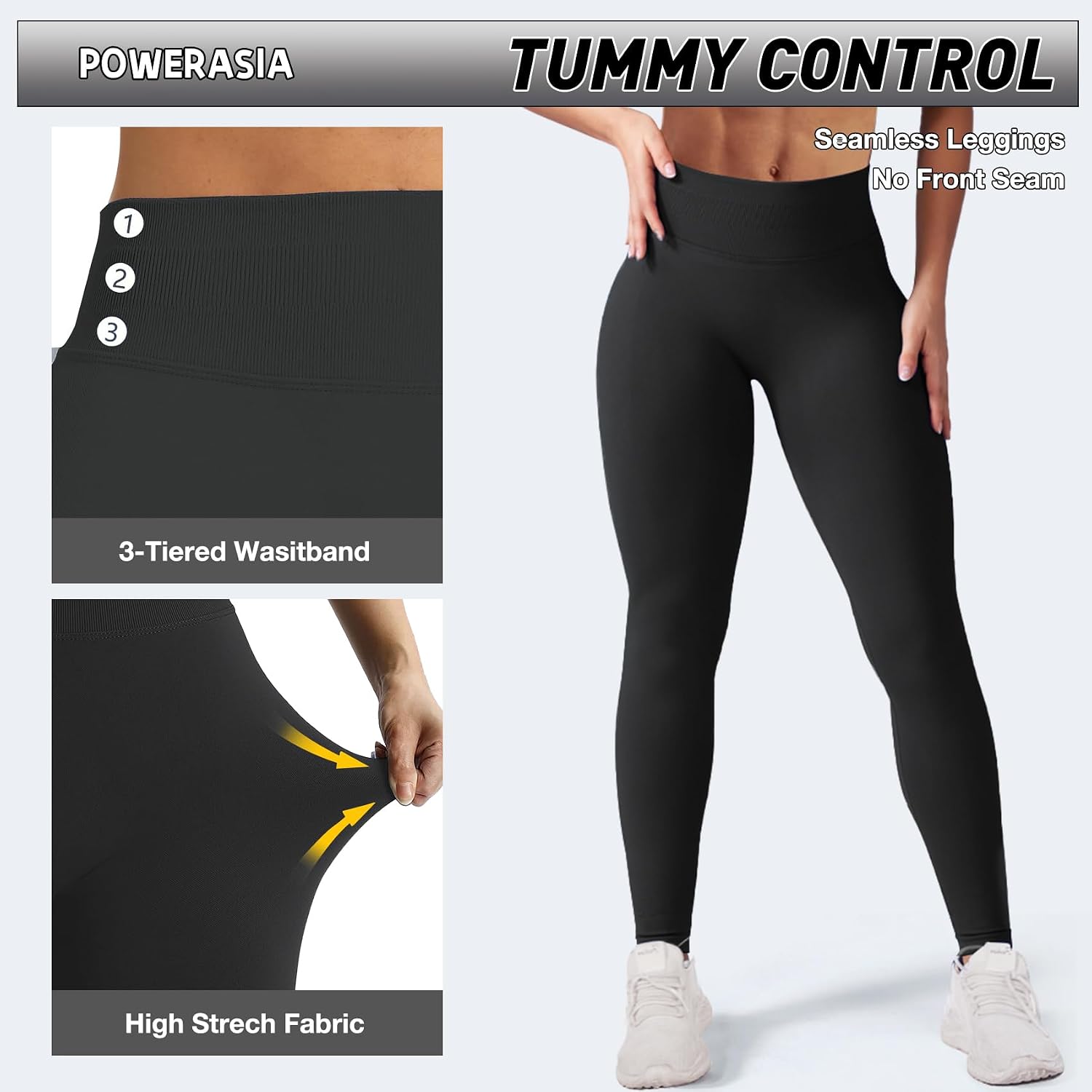 Detalle de POWERASIA Scrunch Butt Leggings, Mid-Rise