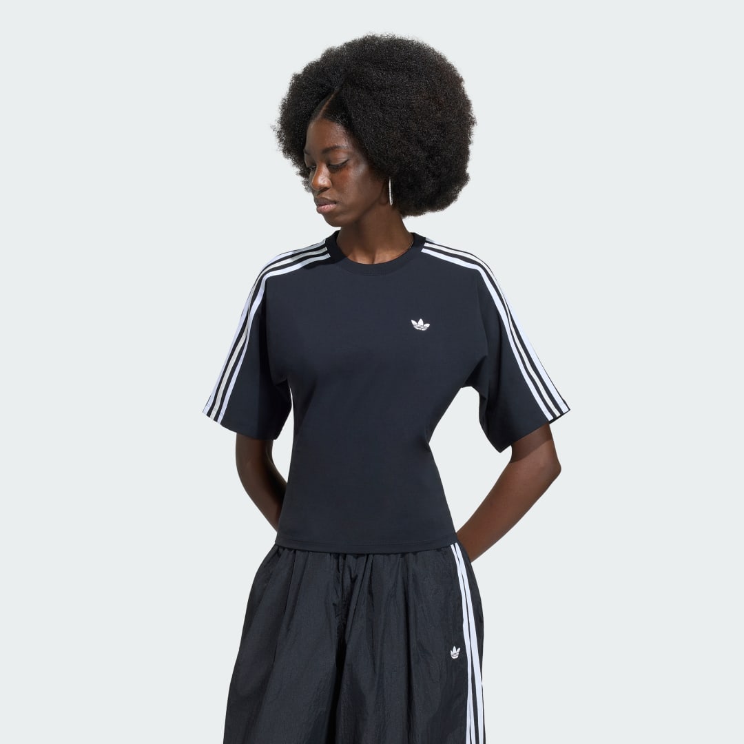 Detalle de ADILENIUM 5.0 SLIM T-Shirt de Adidas — Camiseta negra de corte ajustado