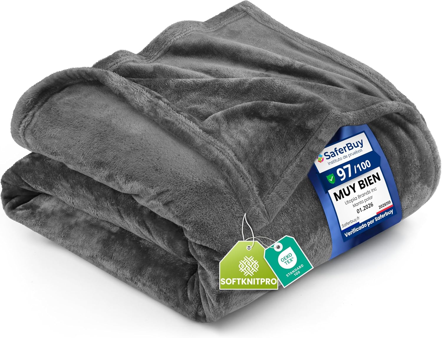 Detalle de Utopia Bedding Manta Forro Polar 300 g/m² King