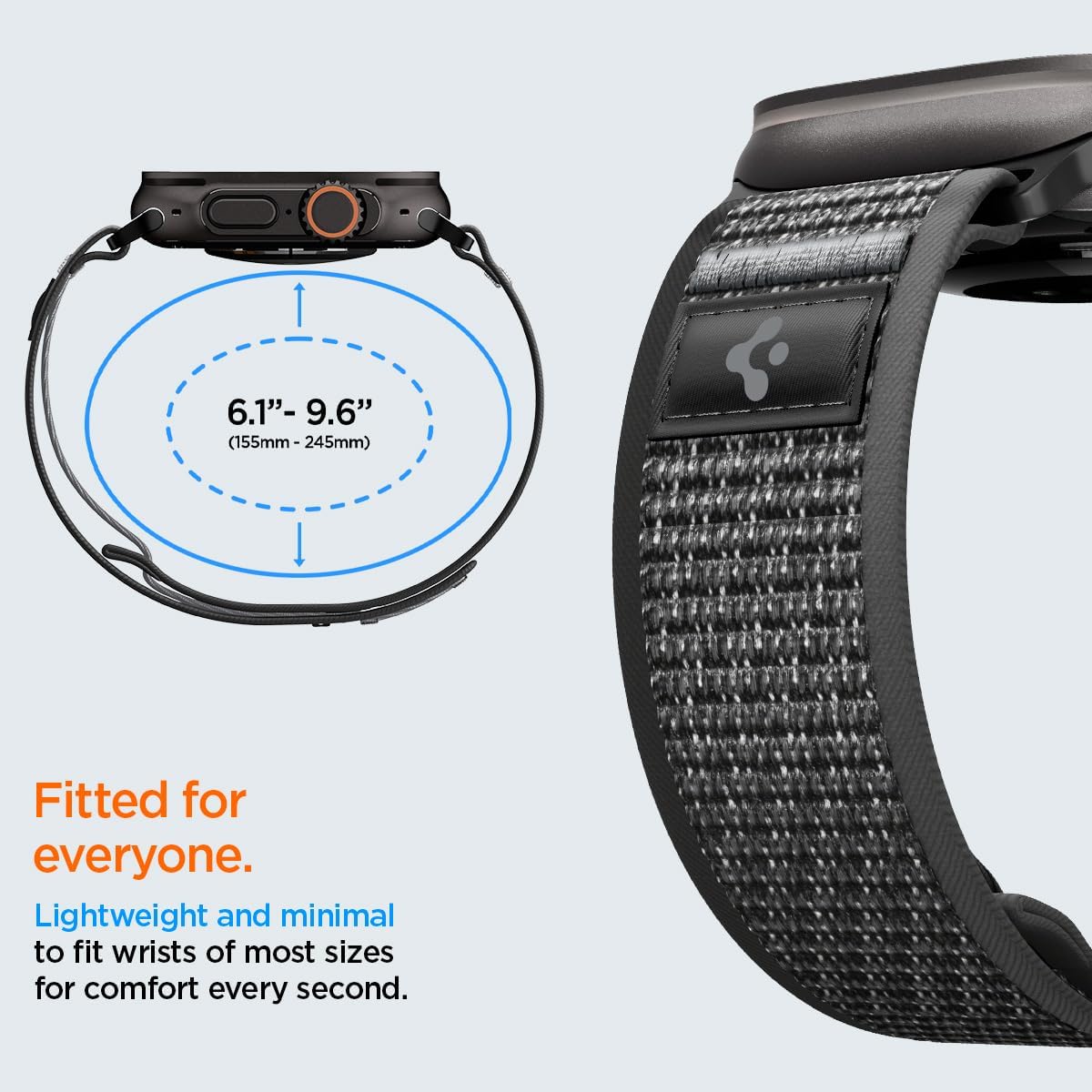 Detalle de Spigen Athlex Air 2 Bracelet en tissu pour Apple Watch Ultra 2/1 (49 mm) et autres séries compatibles