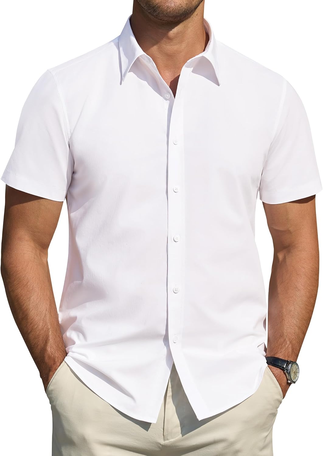 Thumbnail 5 de J.VER Herren Kurzarmhemd mit Fleckenschutz, Regular Fit (Sommer, Stretch)