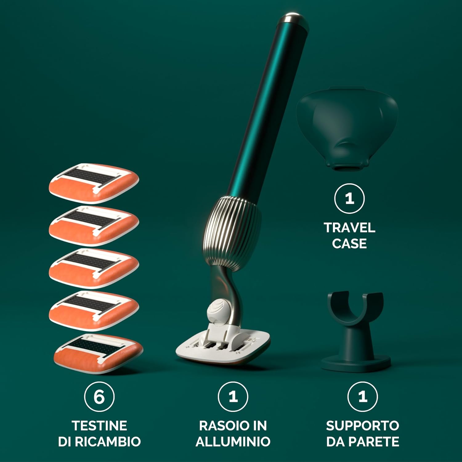 Thumbnail 1 de Fler The Razor Shave Set: rasoio donna con testine intercambiabili, supporto, lama di riserva e custodia protettiva