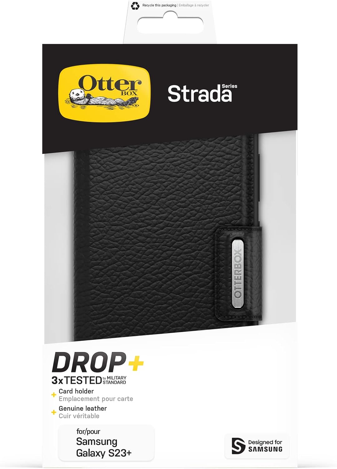 Thumbnail 5 de OtterBox Strada Leather Folio Case for Samsung Galaxy S23+ (Shockproof, Drop-tested) with Two Card Holders – Black