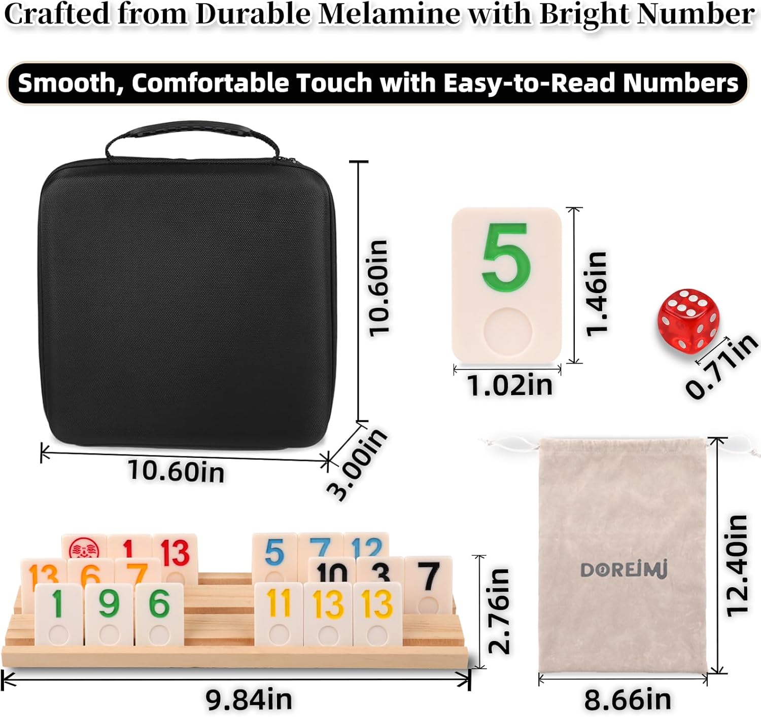 Thumbnail 4 de Doreimi Deluxe Rummy Cube Game Set for 6-8 Players 🧩