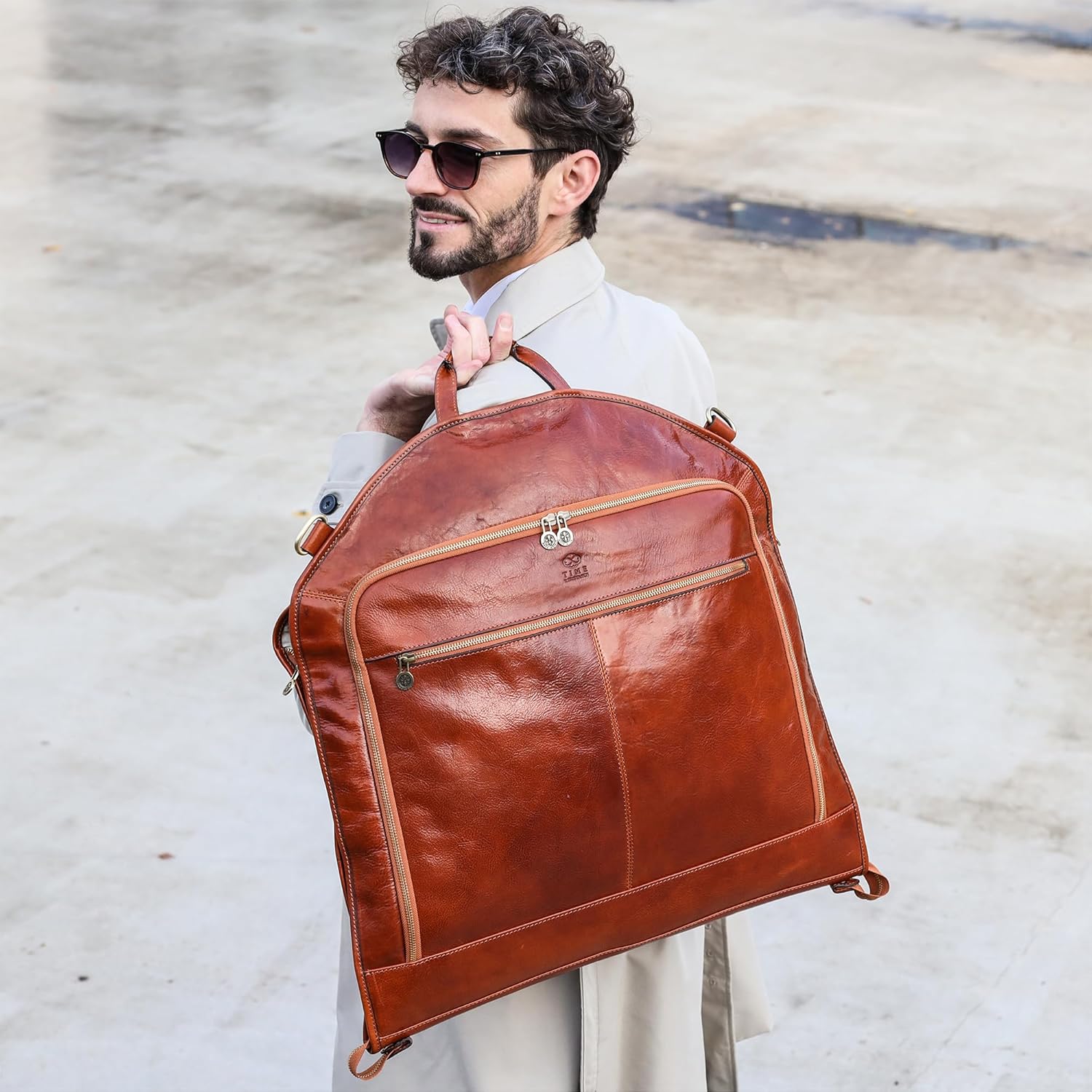 Thumbnail 2 de Time Resistance Leather Garment Bag – Slim Carry-on Suitcase for Dress Protection