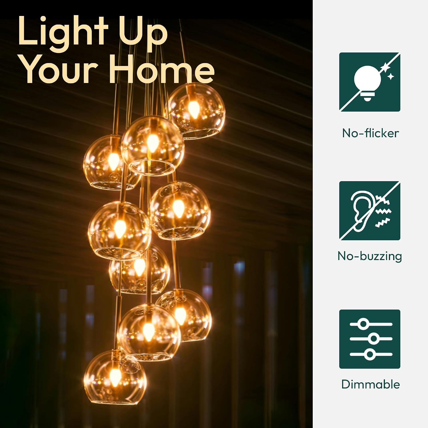 Thumbnail 4 de ALAMPEVER B11E12-2700K-5.5W-12 E12 LED Candelabra Bulbs, 12-Pack