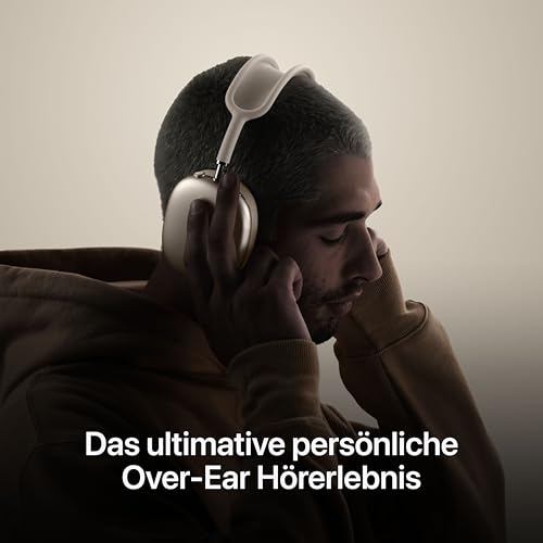 Detalle de Apple AirPods Max Kabellose Kopfhörer mit aktiver Geräuschunterdrückung, Transparenzmodus und USB-C Ladecase – Mitternacht