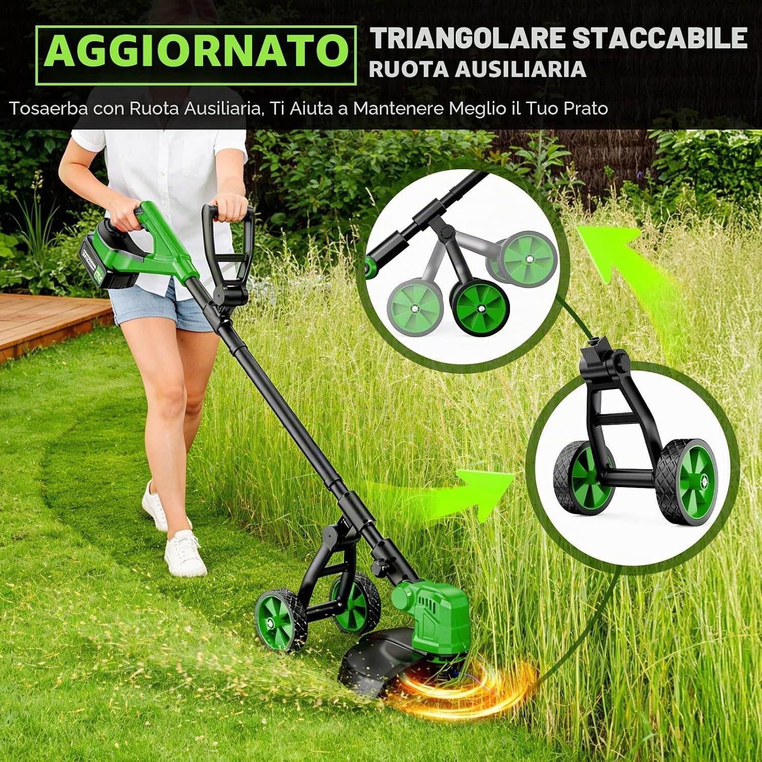 Thumbnail 6 de 4-in-1 Decespugliatore a Batteria 36 cm: tosaerba, decespugliatore e oltre con 2 x 3000 mAh e 8 bobine