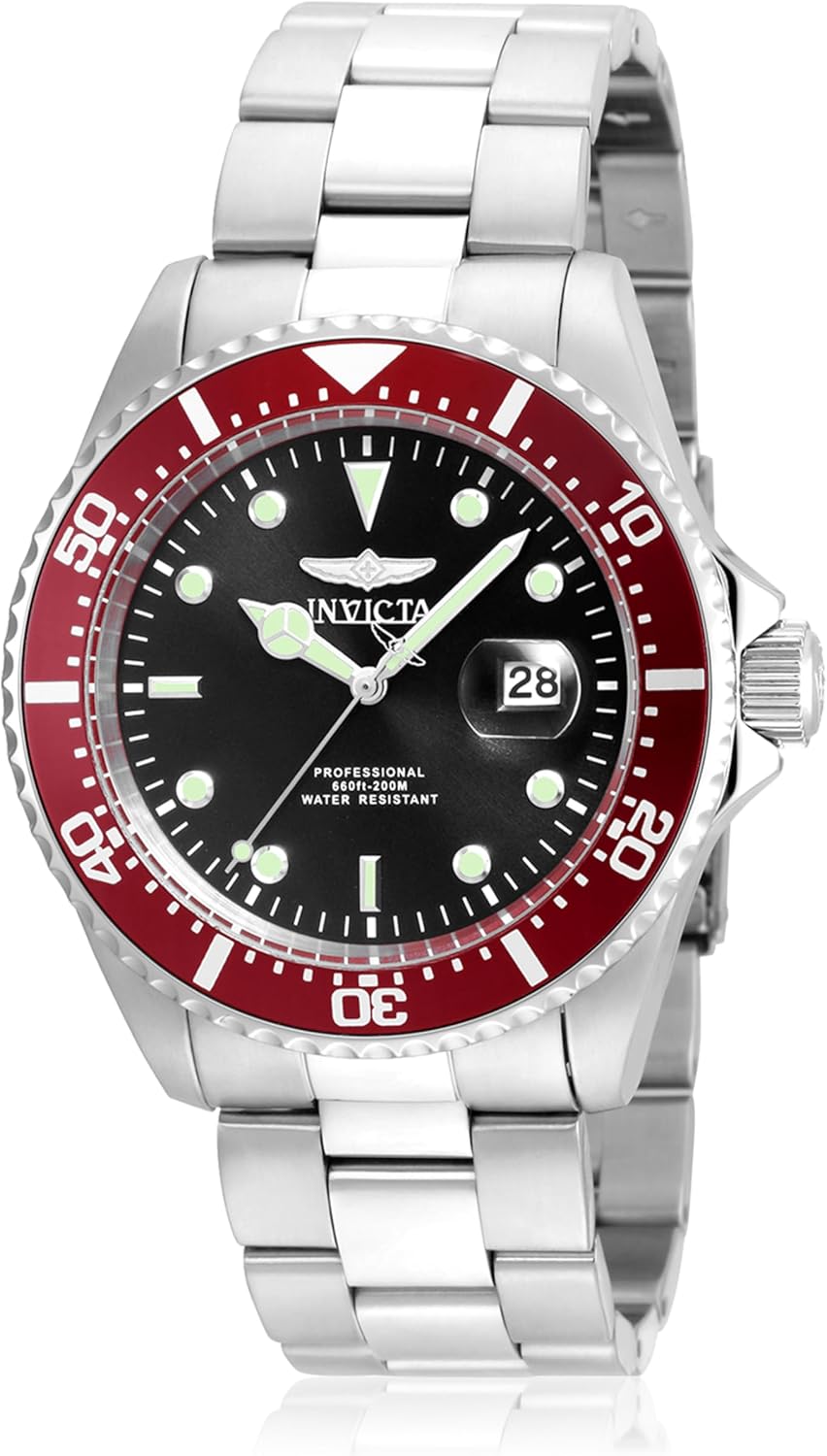 Thumbnail 5 de Invicta Pro Diver Montre Homme 43 mm – Mouvement Quartz, Acier Inoxydable, Cadran Rouge