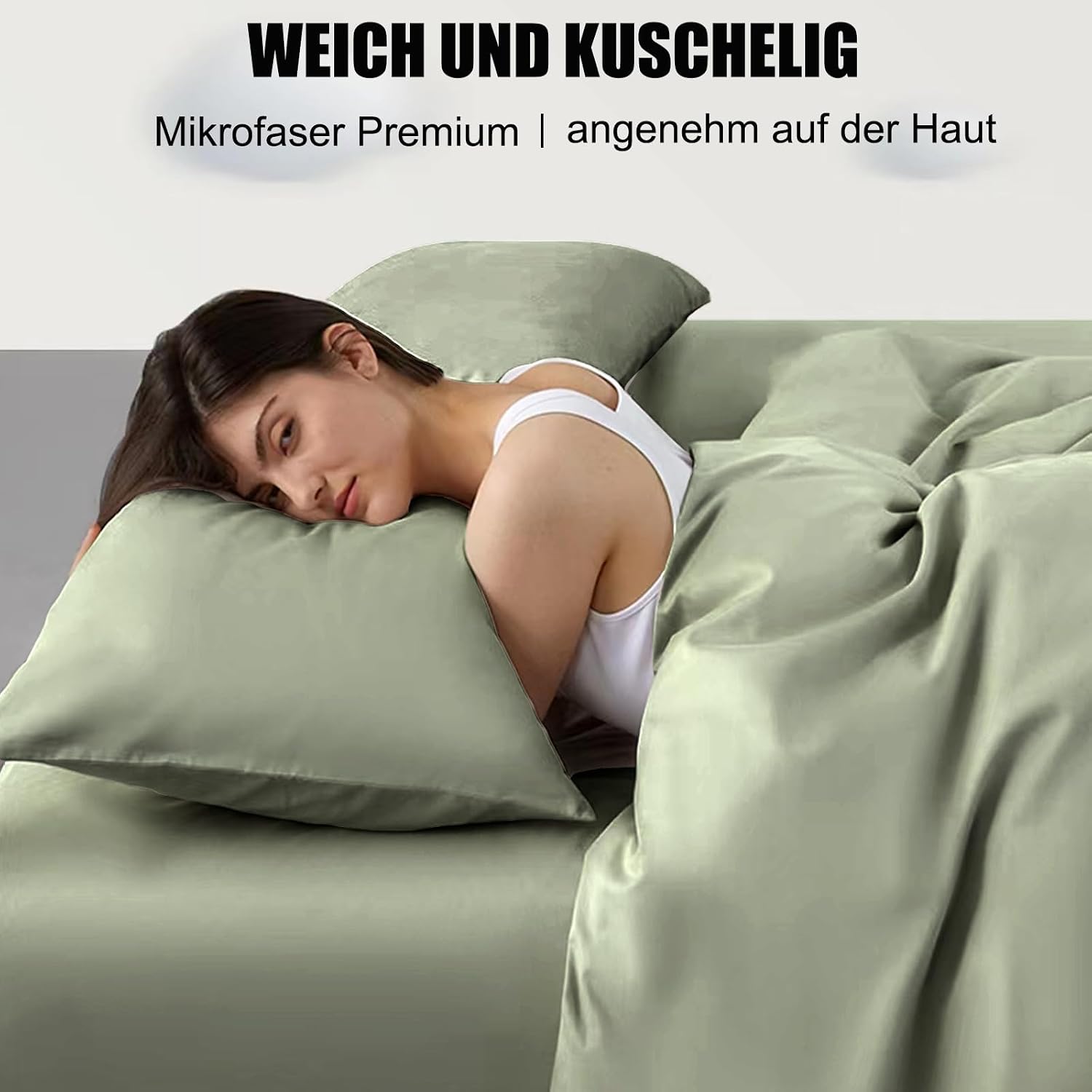 Detalle 2 de Soifox Kissenbezug 50 x 70 2er Set Kopfkissenbezug