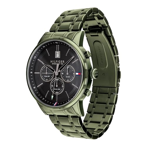 Thumbnail 1 de Tommy Hilfiger Reloj Multifunción de Cuarzo para Hombre – Pulsera verde, esfera negra