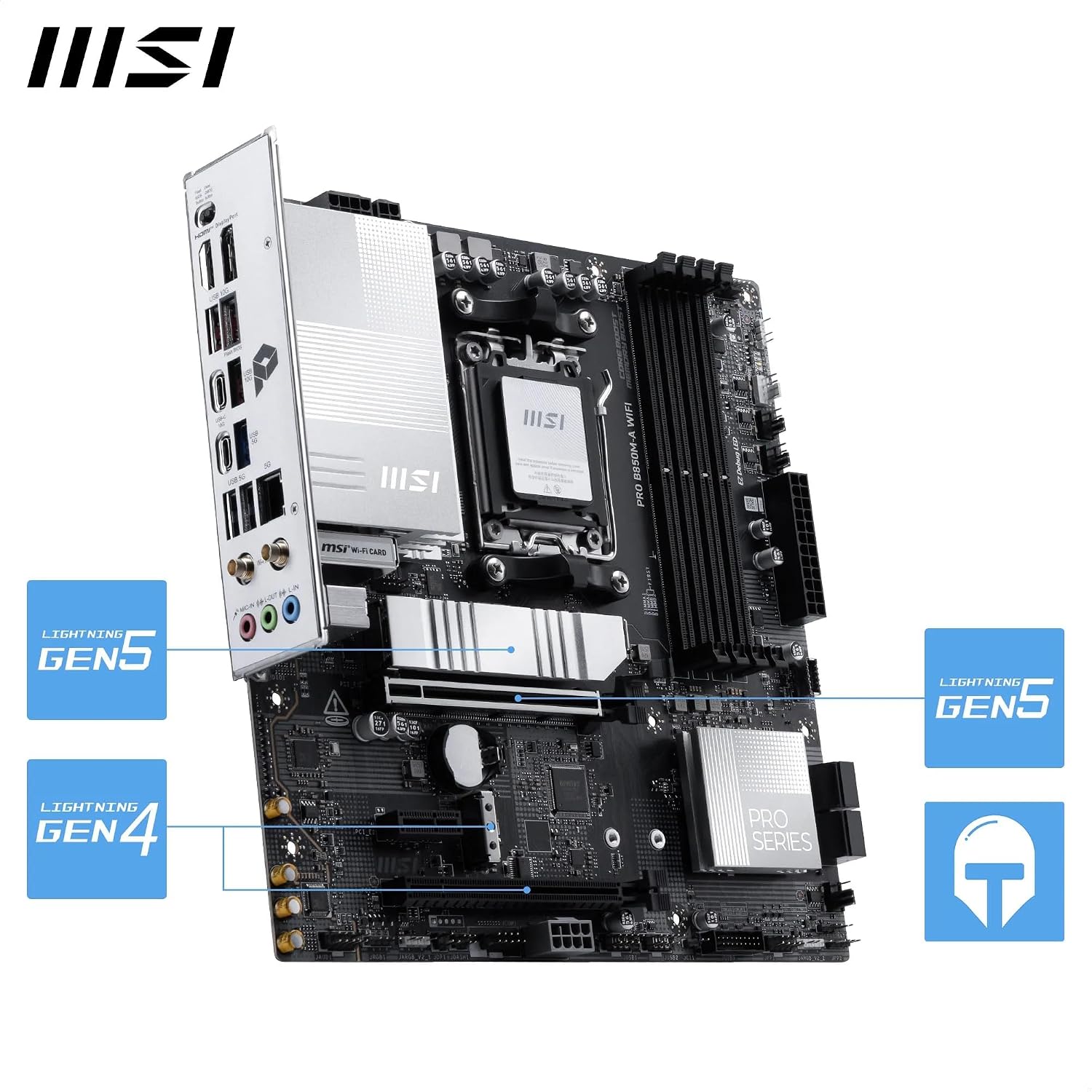 Detalle 1 de MSI PRO B850M-A WiFi Motherboard