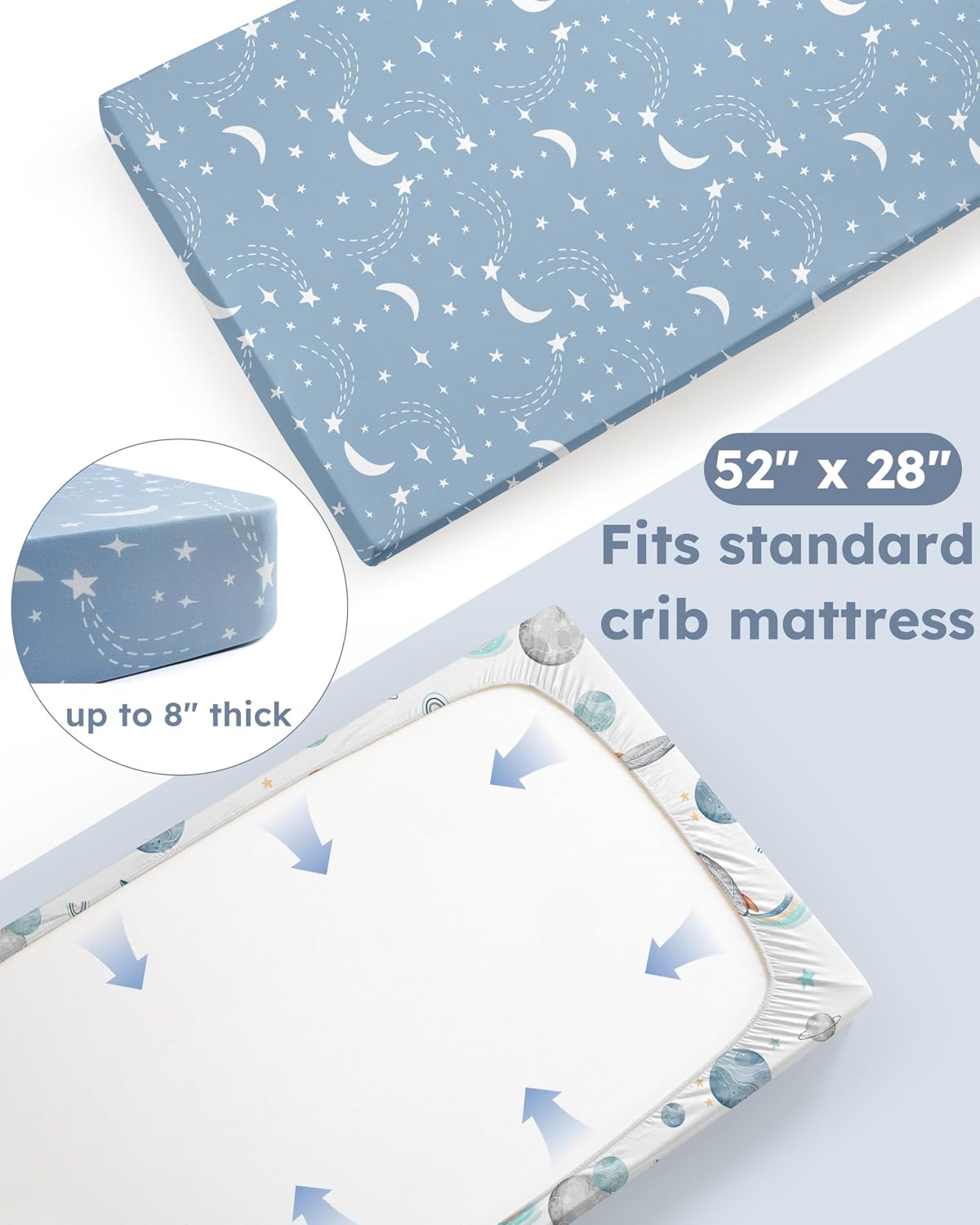 Detalle 2 de Nyessmee Crib Sheets 52 x 28 Inches