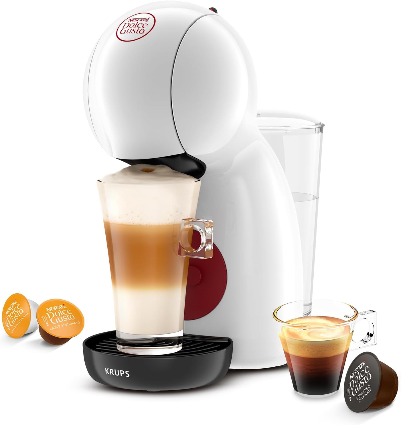 Detalle de Nescafé Dolce Gusto Piccolo XS : Machine à café compacte 15 bars, Blanc/Rouge